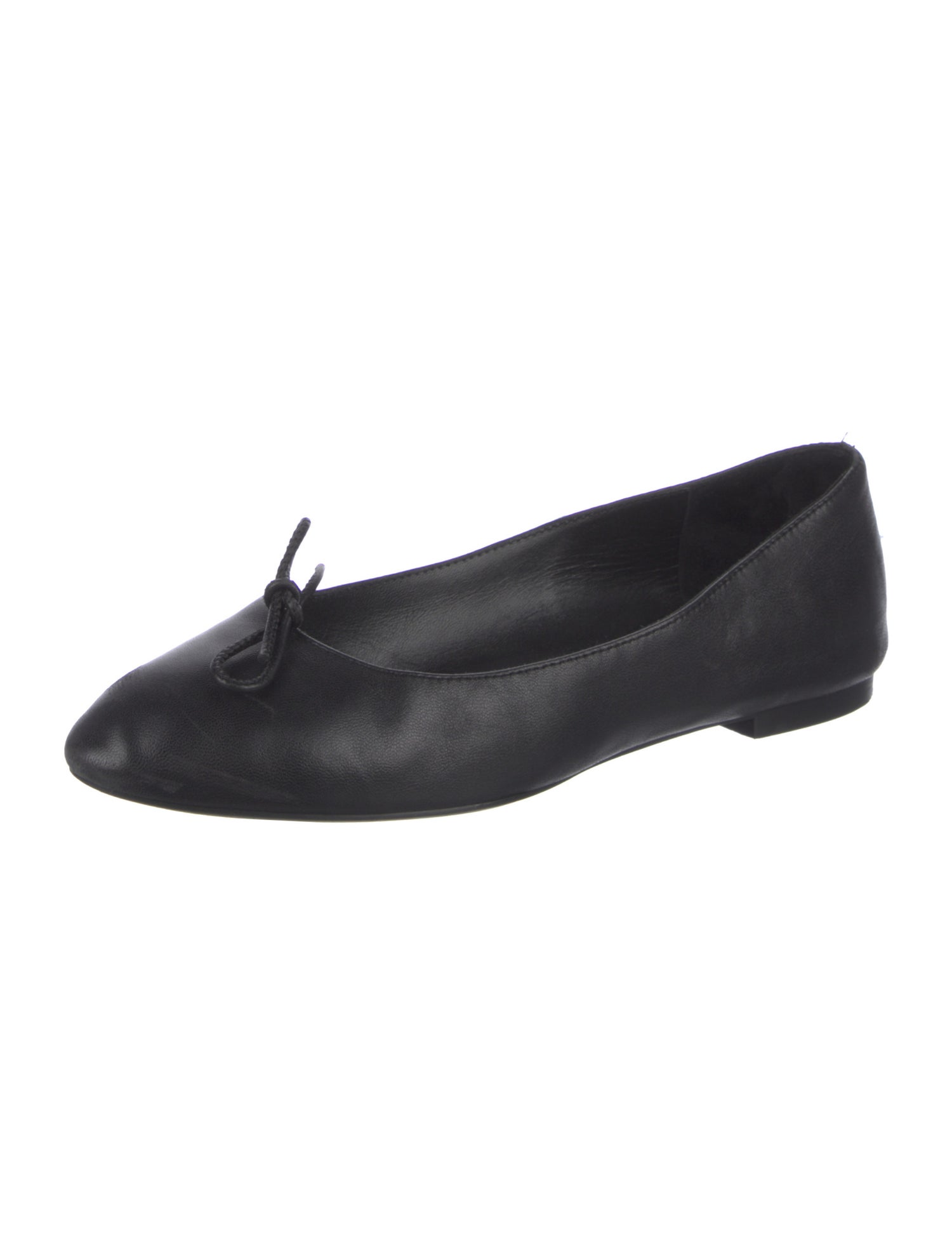 Stuart Weitzman Leather Bow Accents Ballet Flats