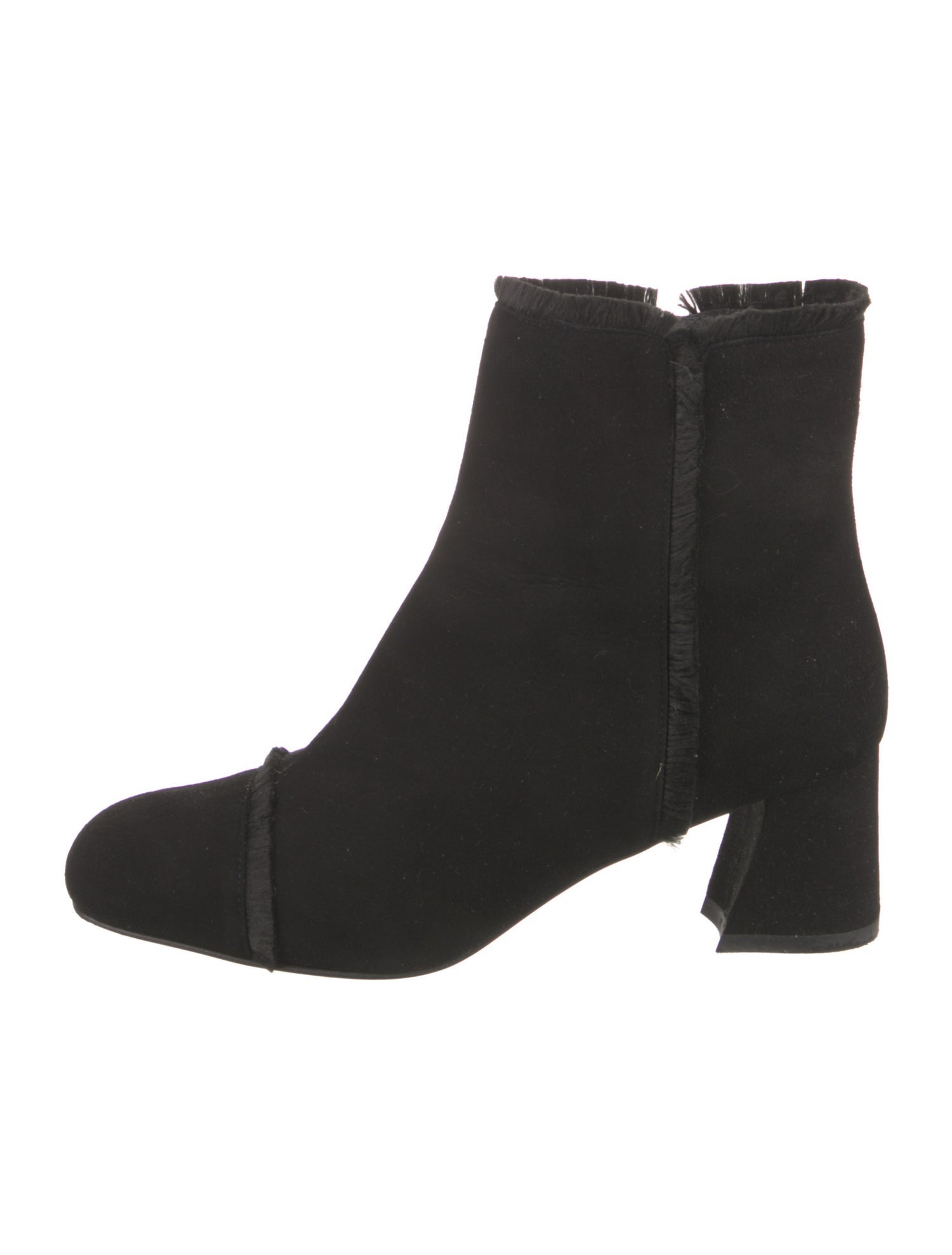 Stuart Weitzman Suede Raw-Edge Trim Boots