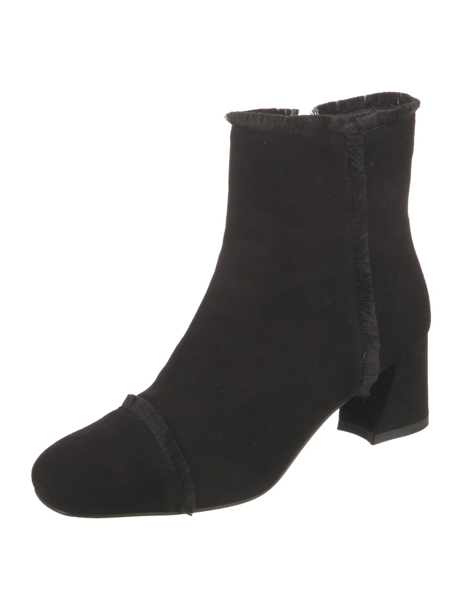 Stuart Weitzman Suede Raw-Edge Trim Boots