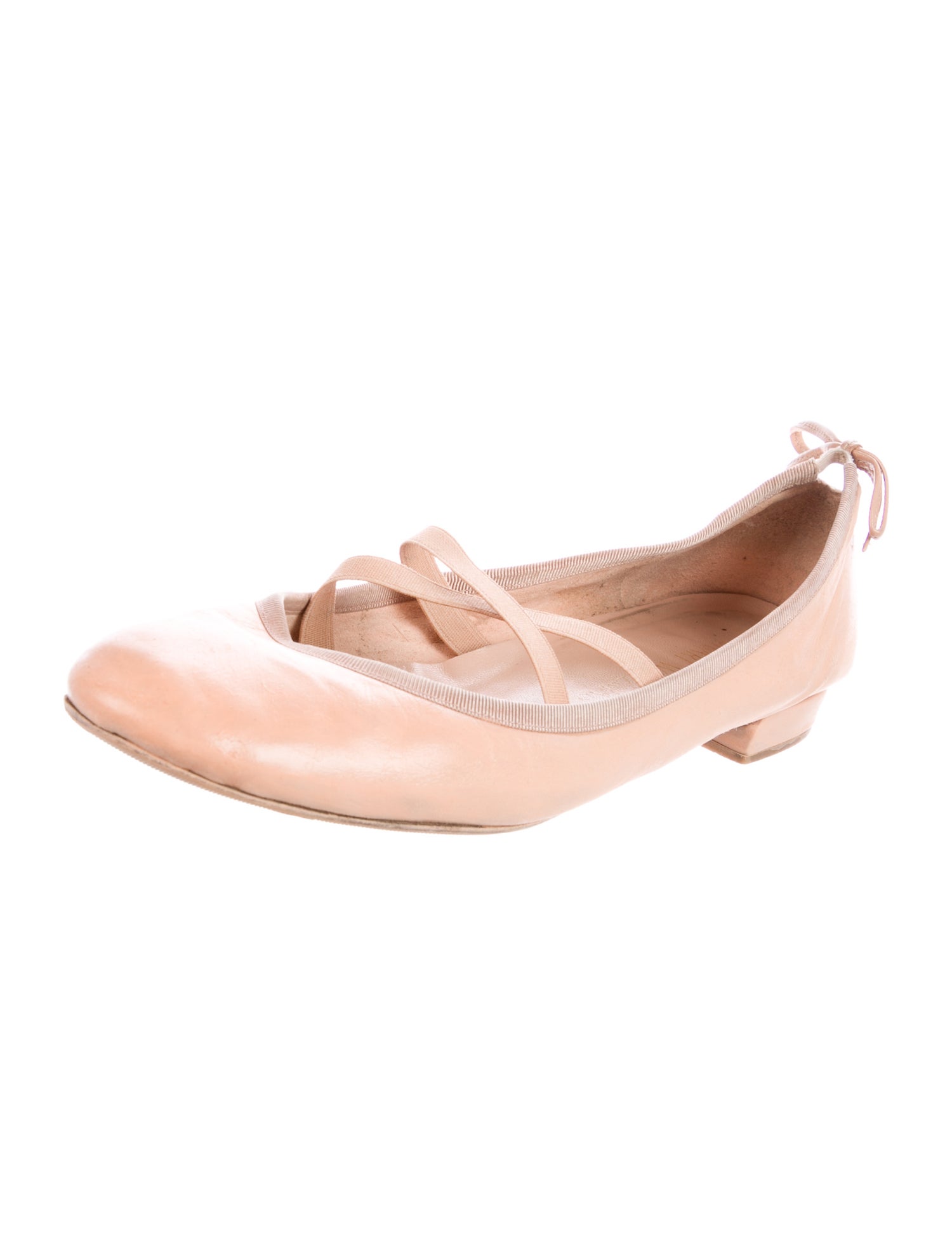 Stuart Weitzman Leather Bow Accents Ballet Flats