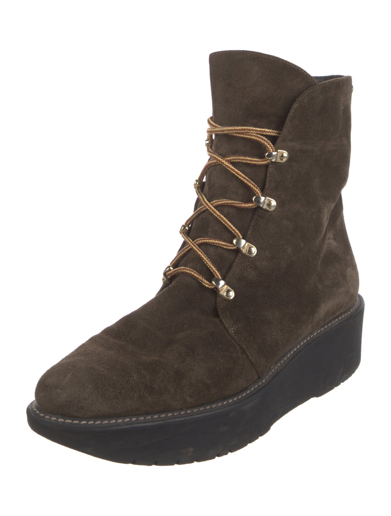 Stuart Weitzman Suede Lace-Up Boots