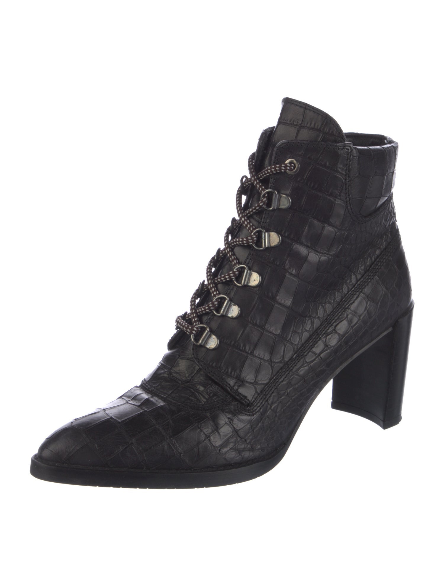 Stuart Weitzman Leather Lace-Up Boots