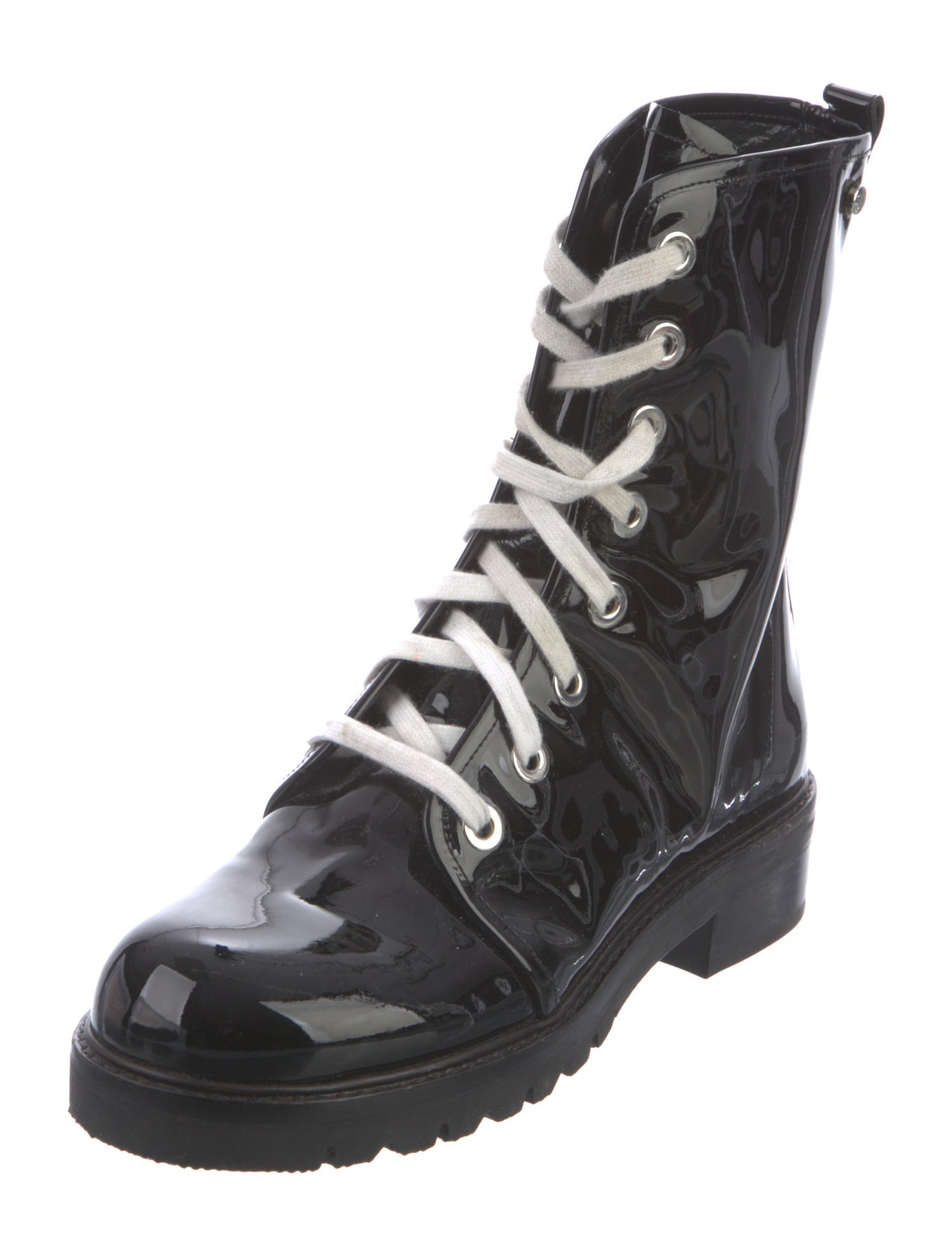 Stuart Weitzman Patent Leather Combat Boots