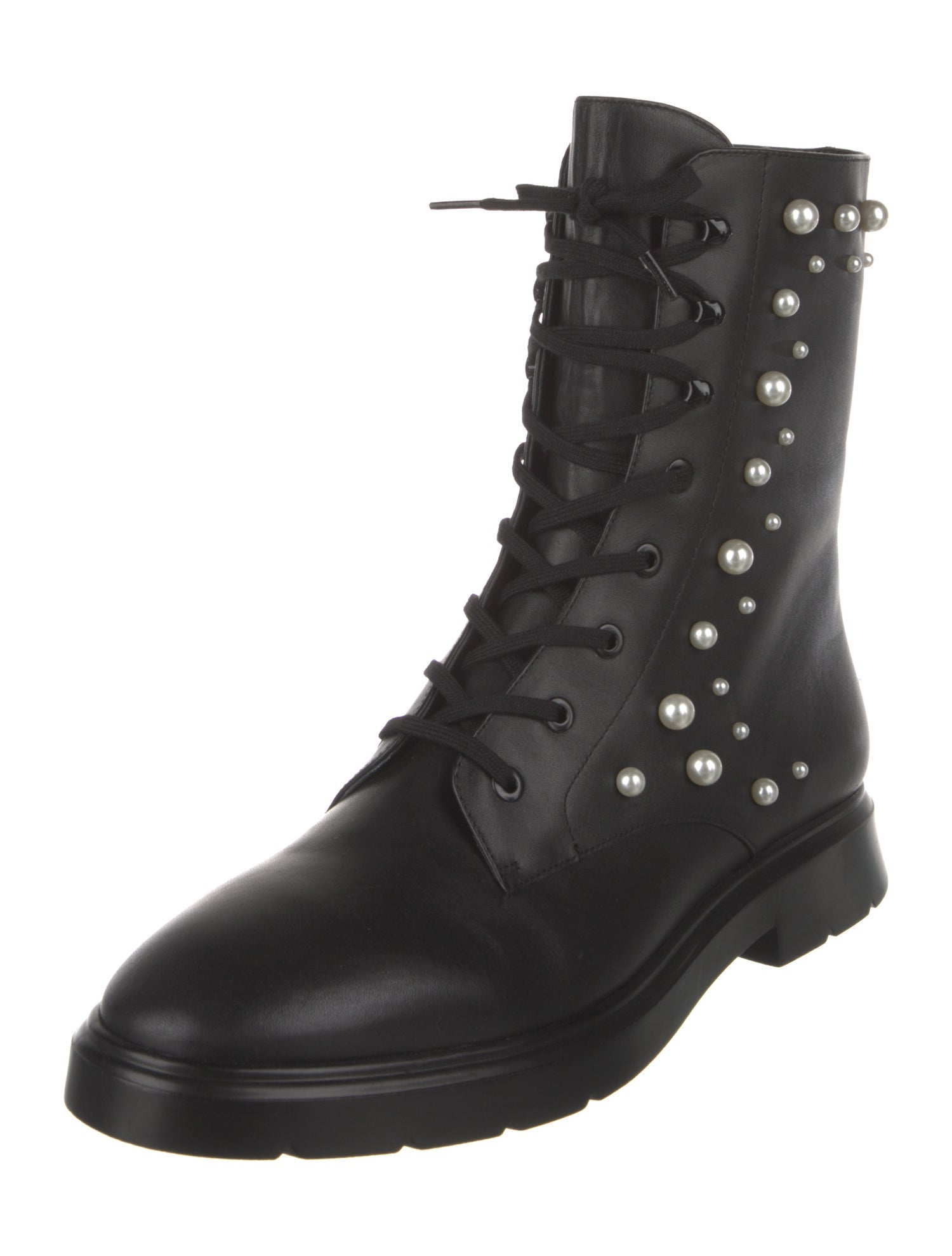 Stuart Weitzman Leather Combat Boots