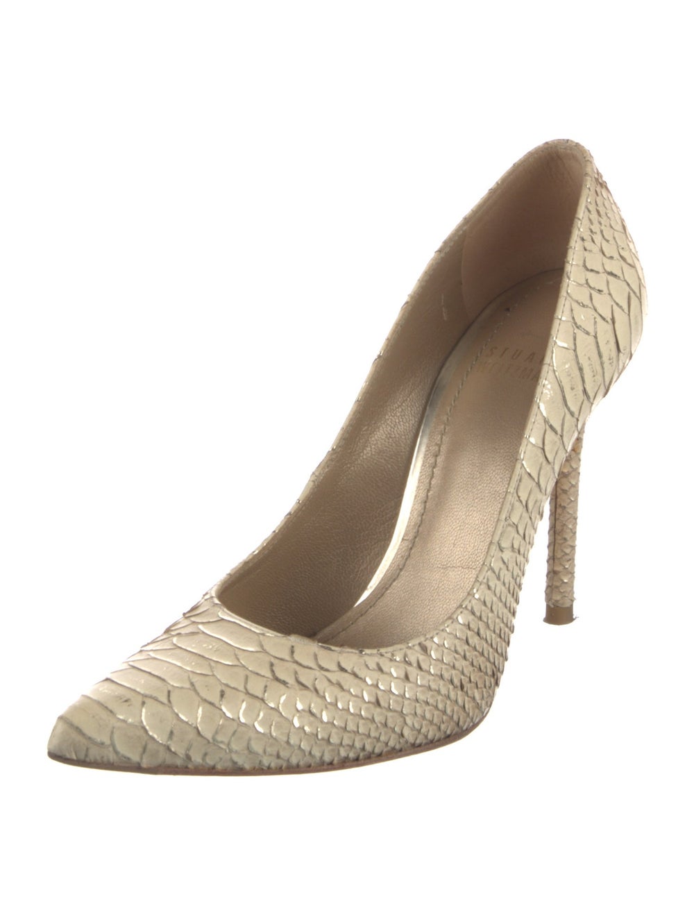 Stuart Weitzman Python Pumps Neutrals Animal Prin… - image 2