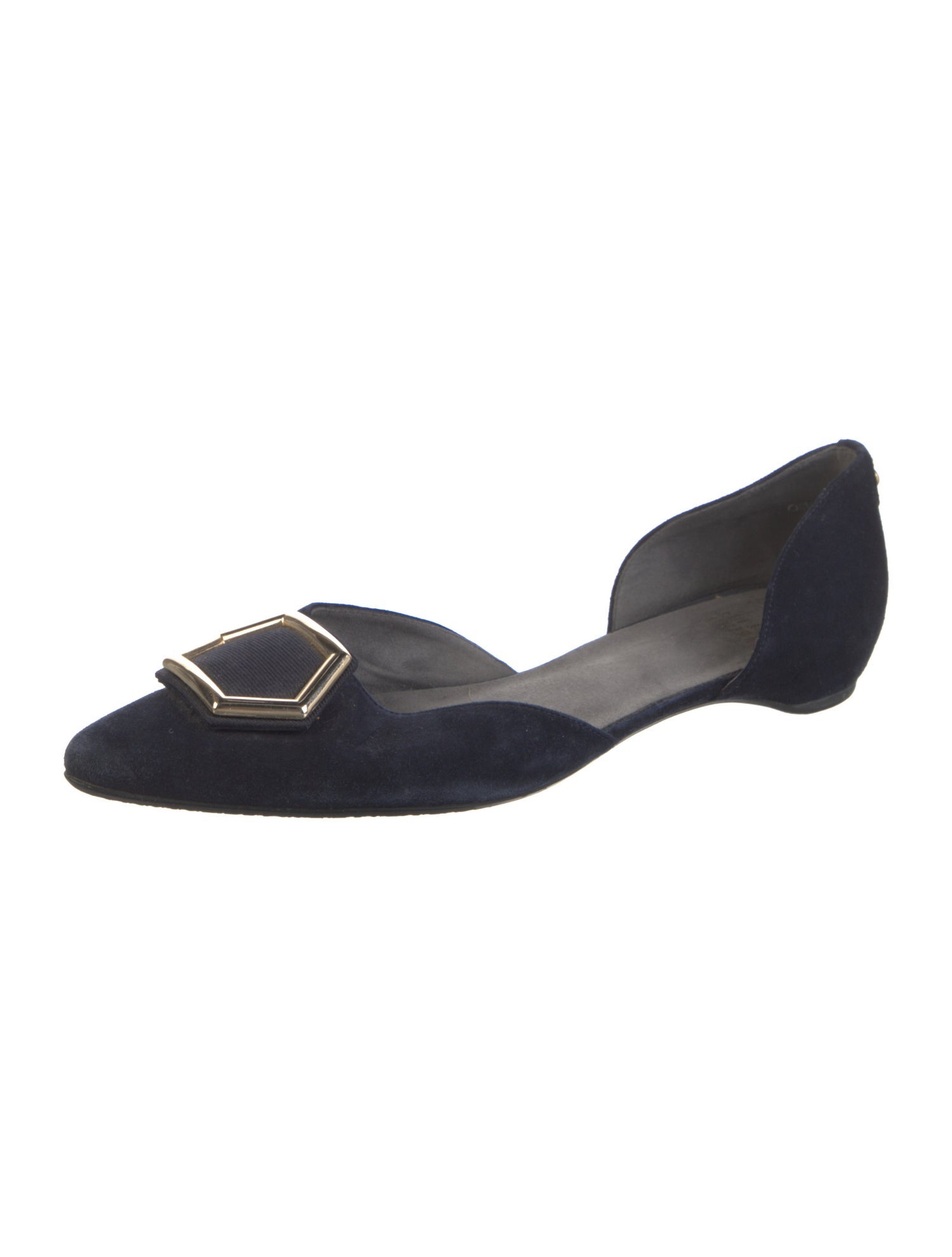 Stuart Weitzman Suede D'Orsay Flats