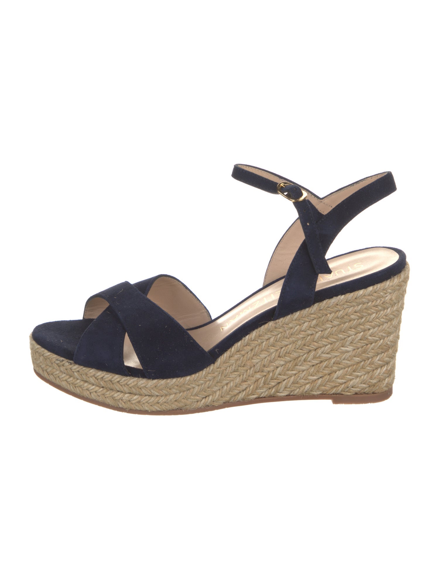 Stuart Weitzman Suede Braided Accents Espadrilles