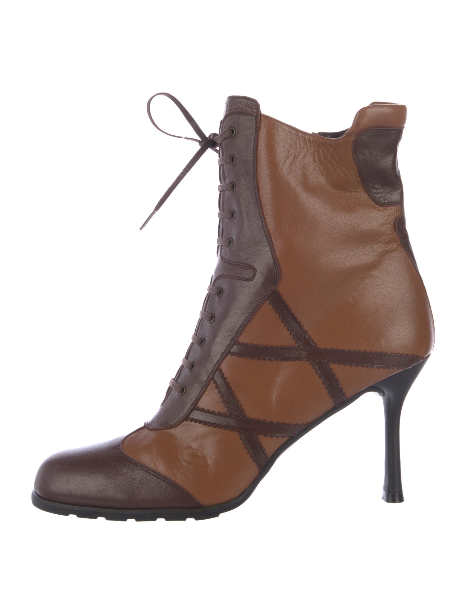 Stuart Weitzman Leather Printed Lace-Up Boots
