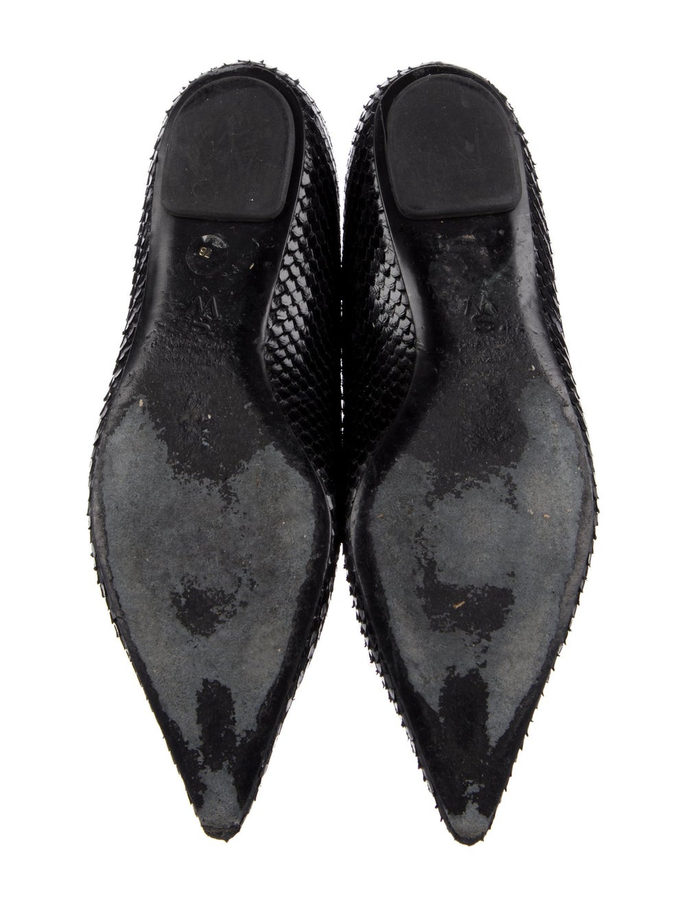Stuart Weitzman Python Flats Black Pointed-Toes - image 5