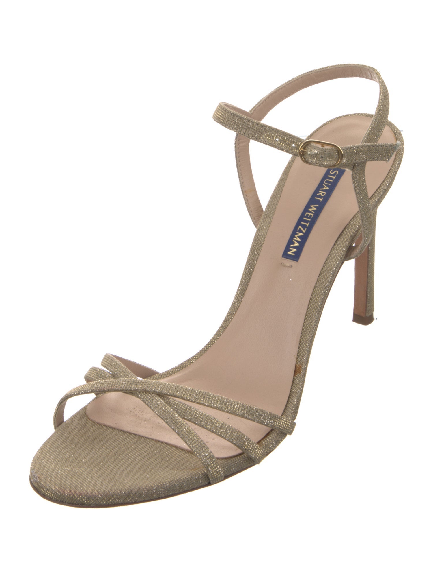 Stuart Weitzman Glitter Patterned Slingback Sandals