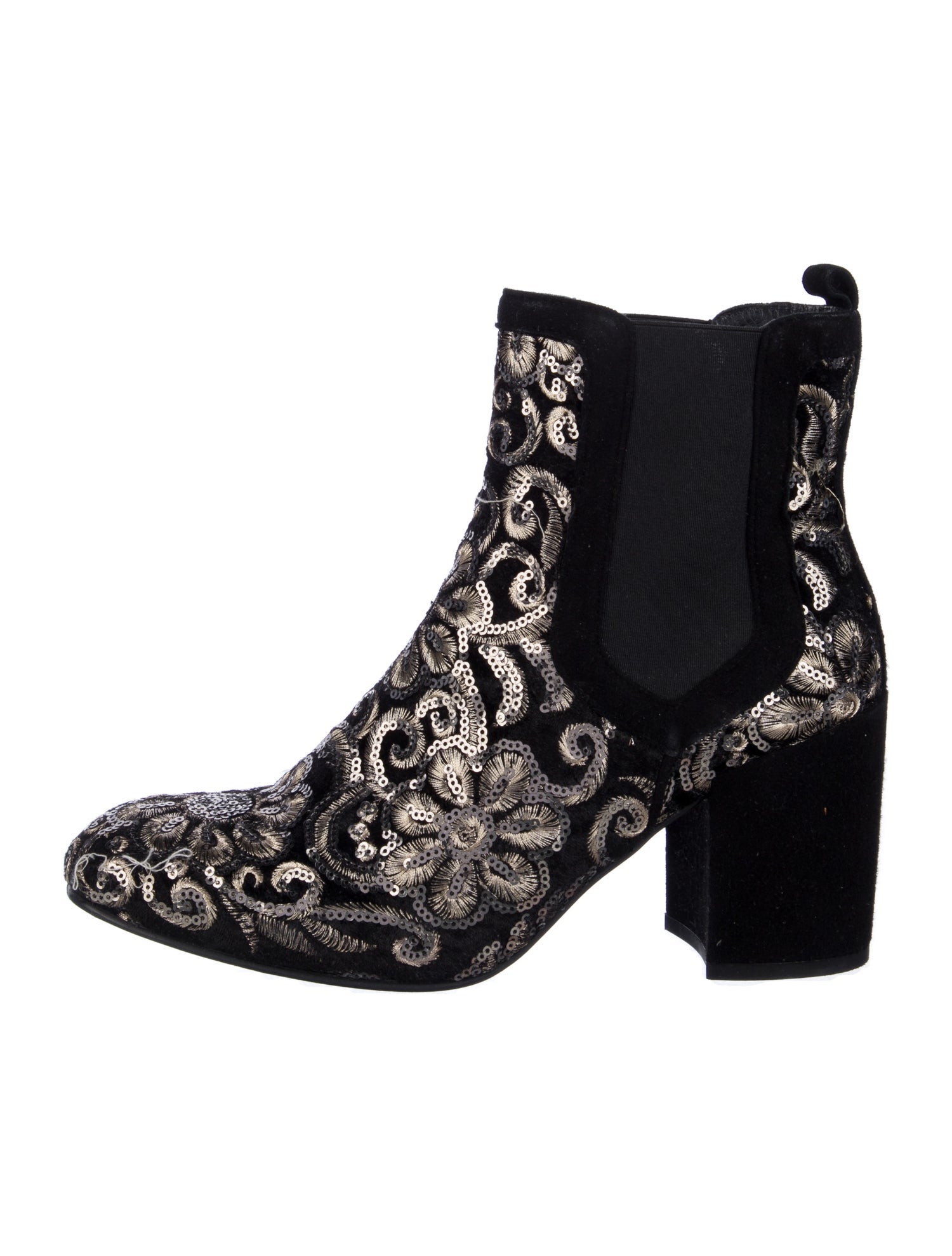 Stuart Weitzman Velvet Printed Chelsea Boots