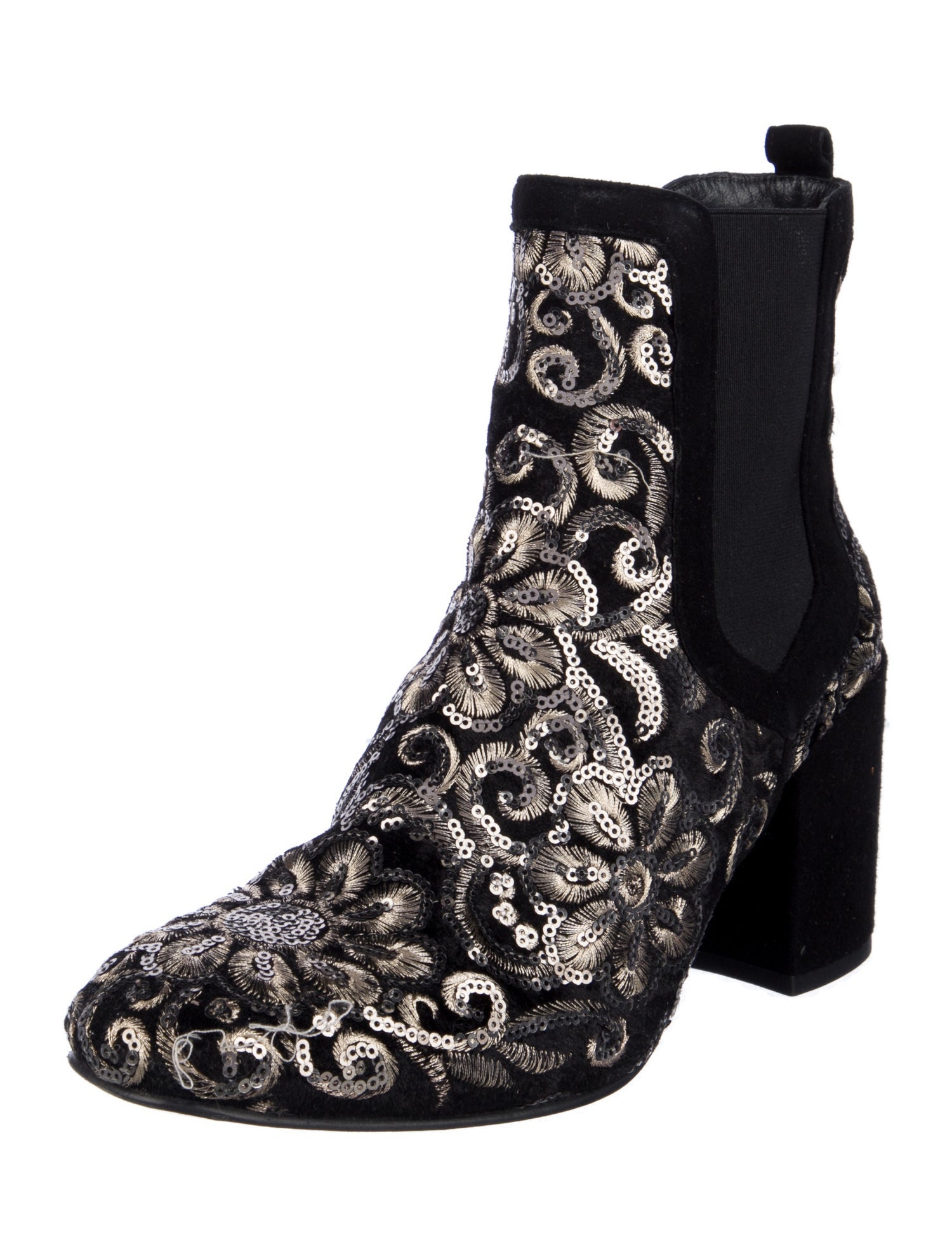 Stuart Weitzman Velvet Printed Chelsea Boots