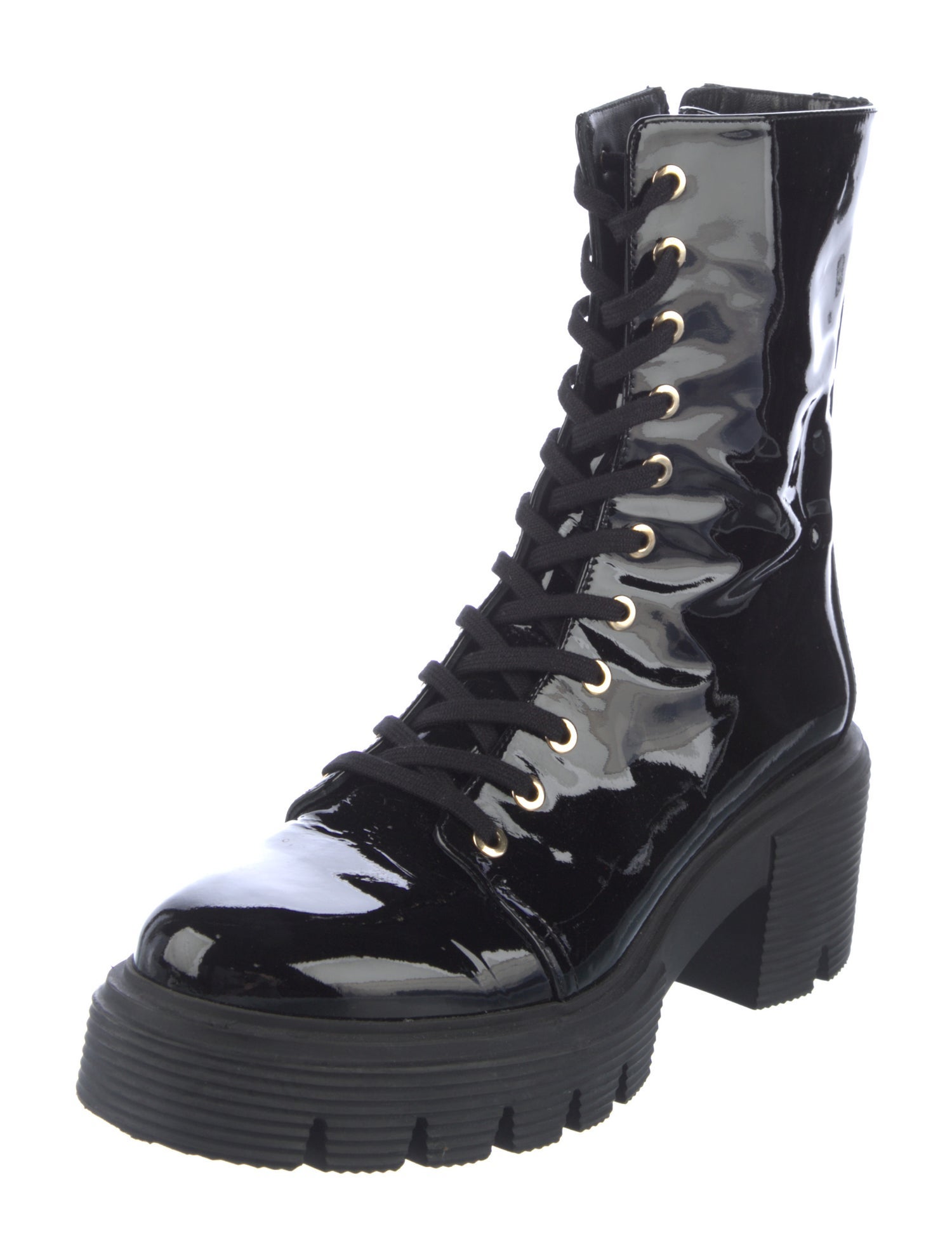 Stuart Weitzman Patent Leather Combat Boots