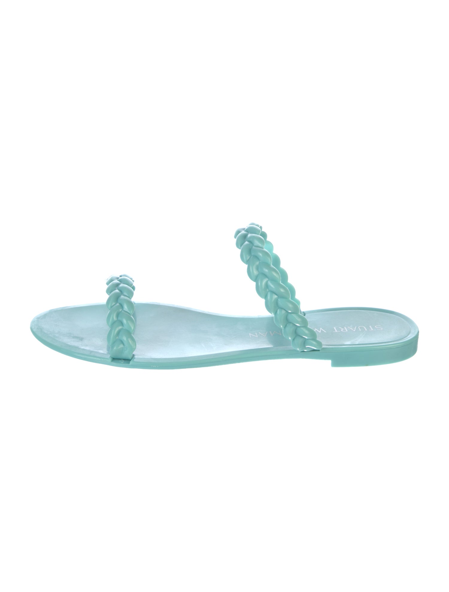 Stuart Weitzman Rubber Braided Accents Slides