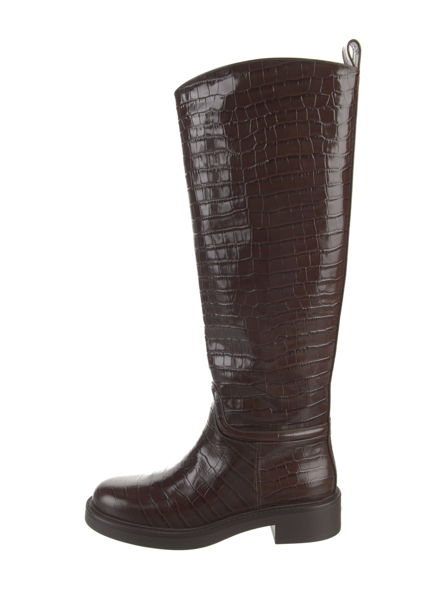 Stuart Weitzman Embossed Leather Riding Boots