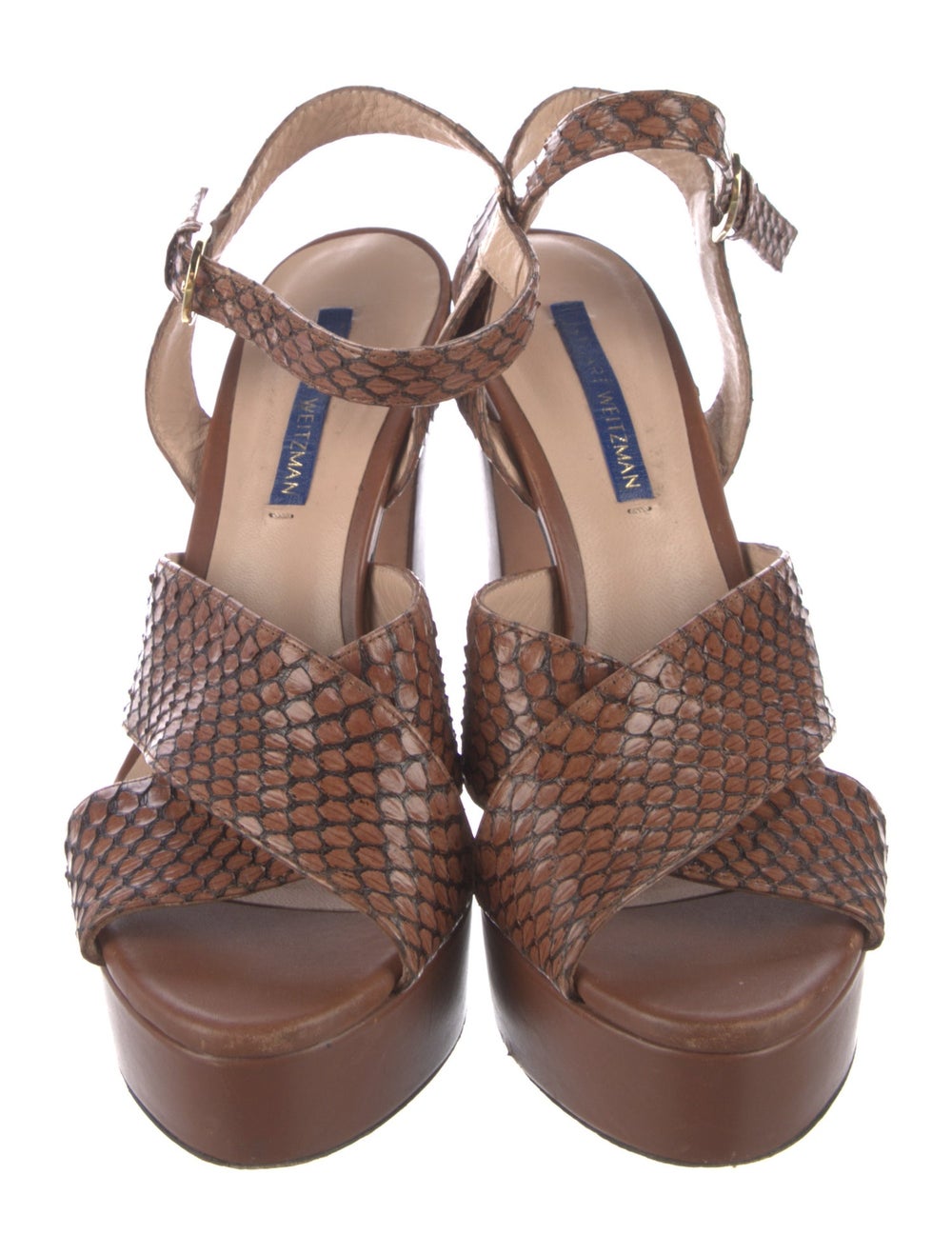 Stuart Weitzman Dayna Python Slingback Sandals - image 3