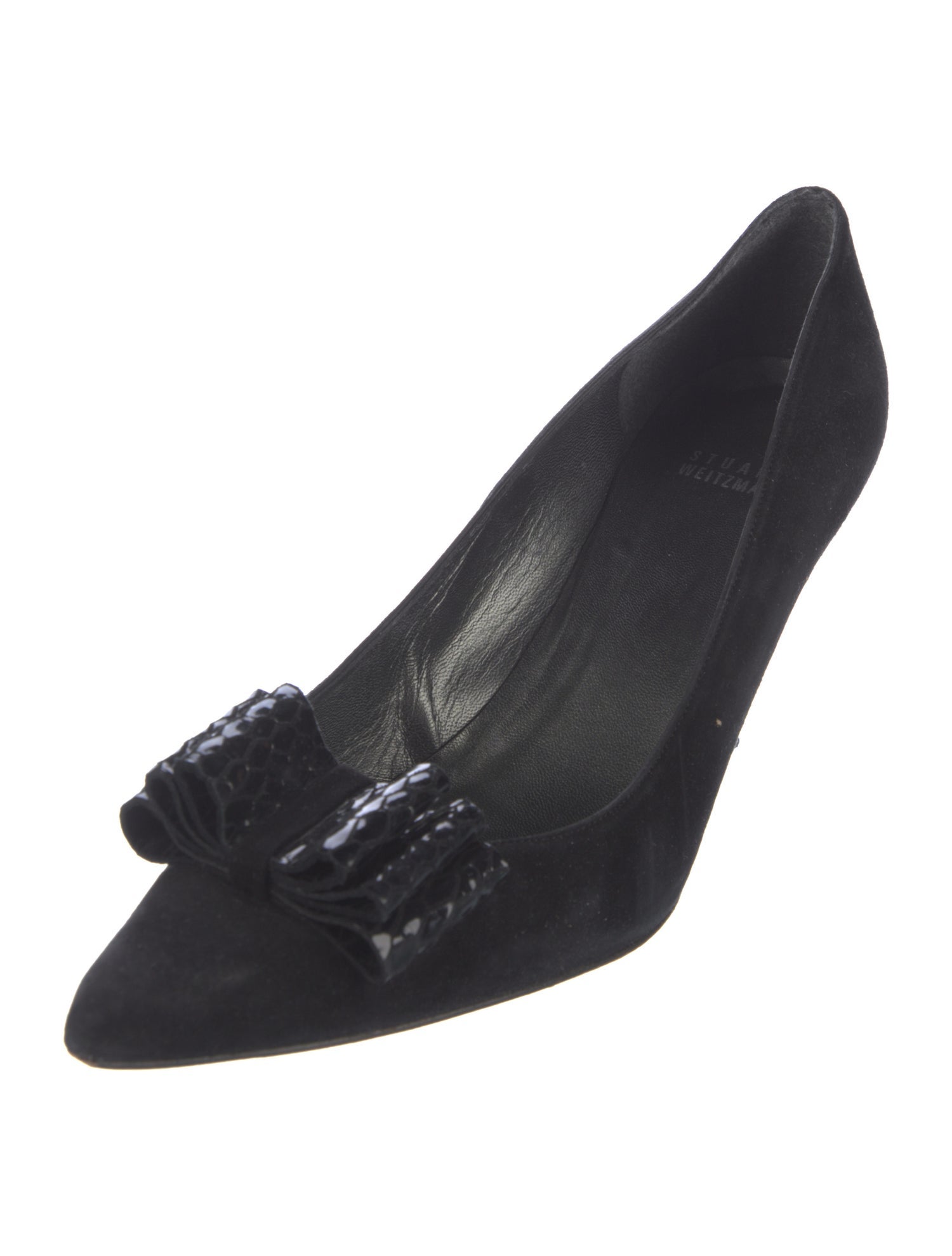 Stuart Weitzman Suede Bow Accents Pumps