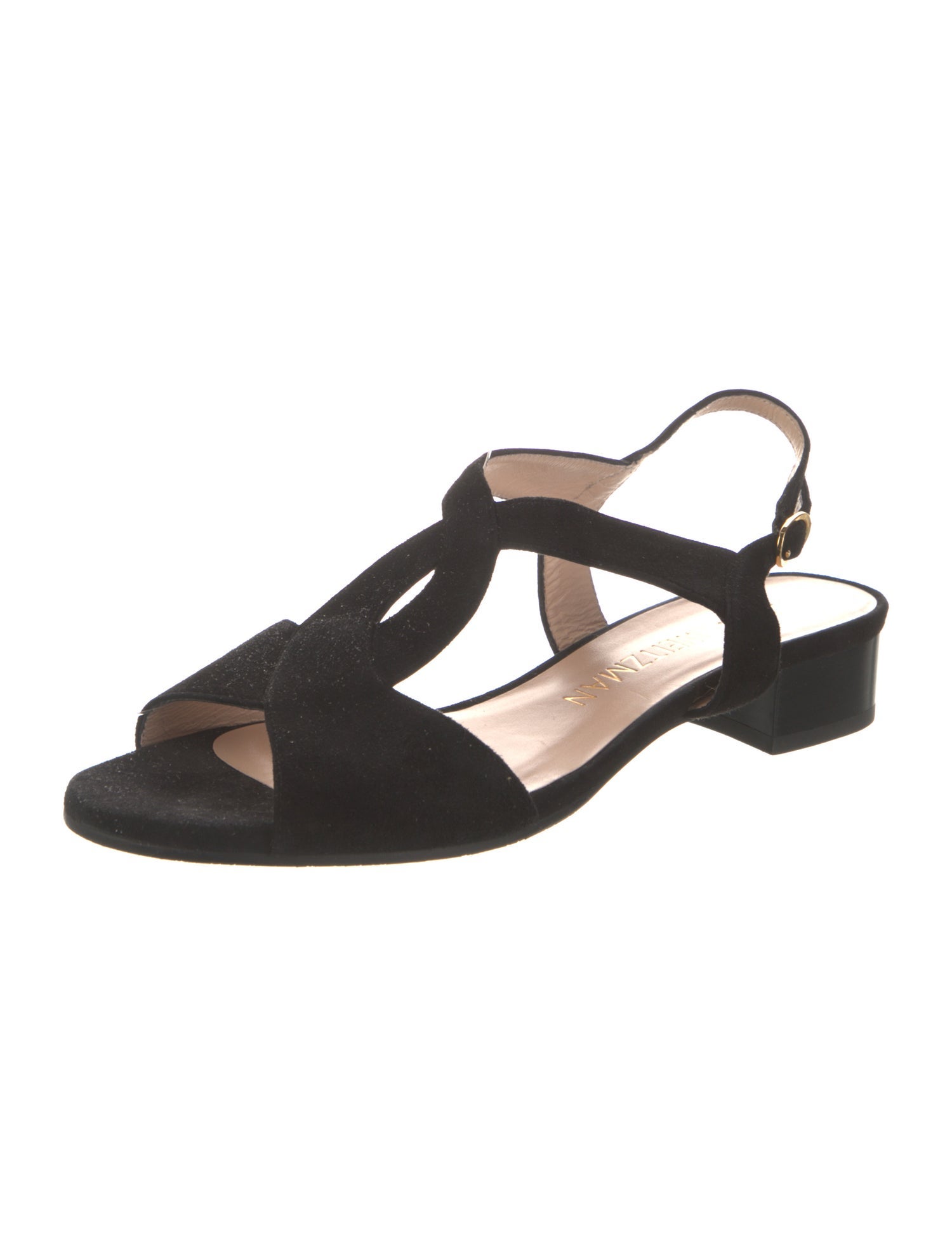 Stuart Weitzman Suede T-Strap Sandals