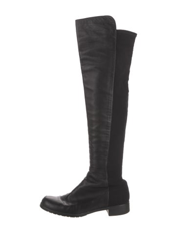 Pre-owned Stuart Weitzman Leather Boots In Black