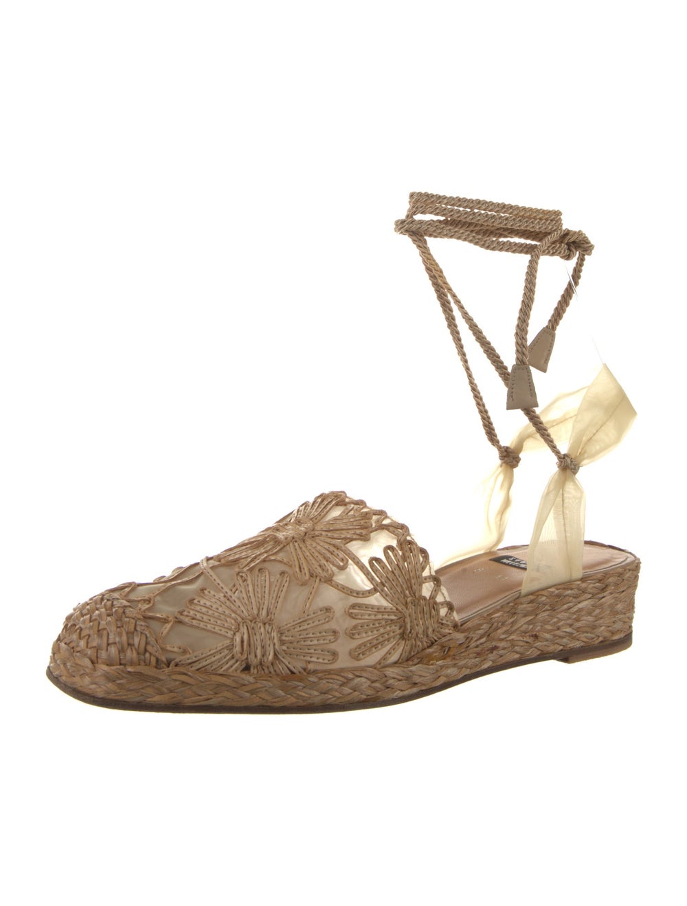 Stuart Weitzman Lace Pattern Embroidered Accent S… - image 2