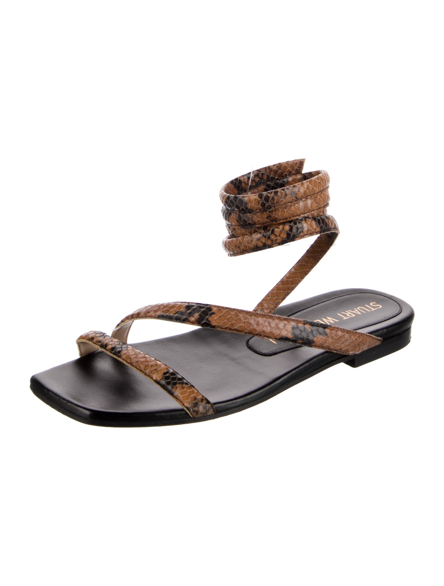 Stuart Weitzman Snakeskin Animal Print Sandals