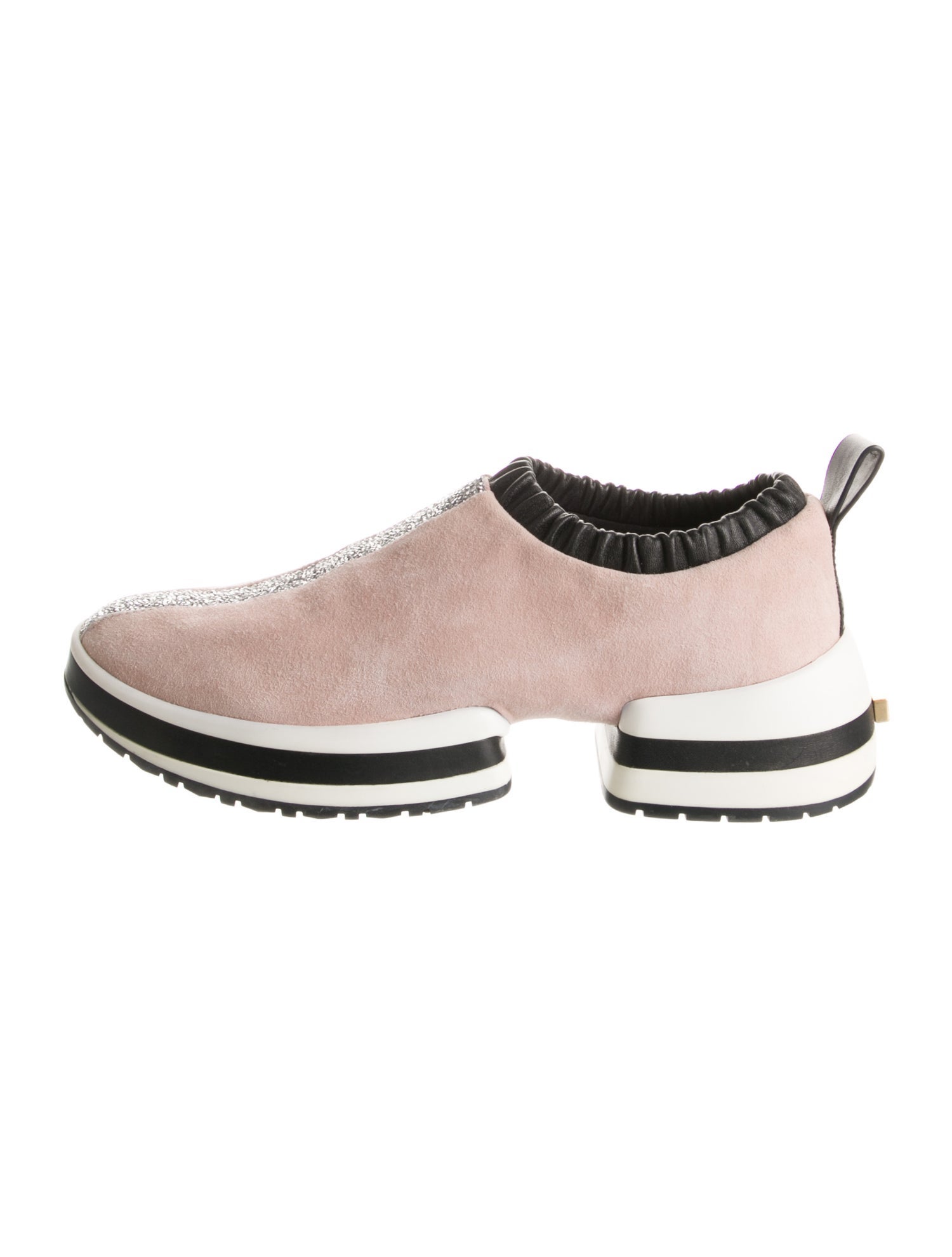 Stuart Weitzman Suede Glitter Accents Sneakers