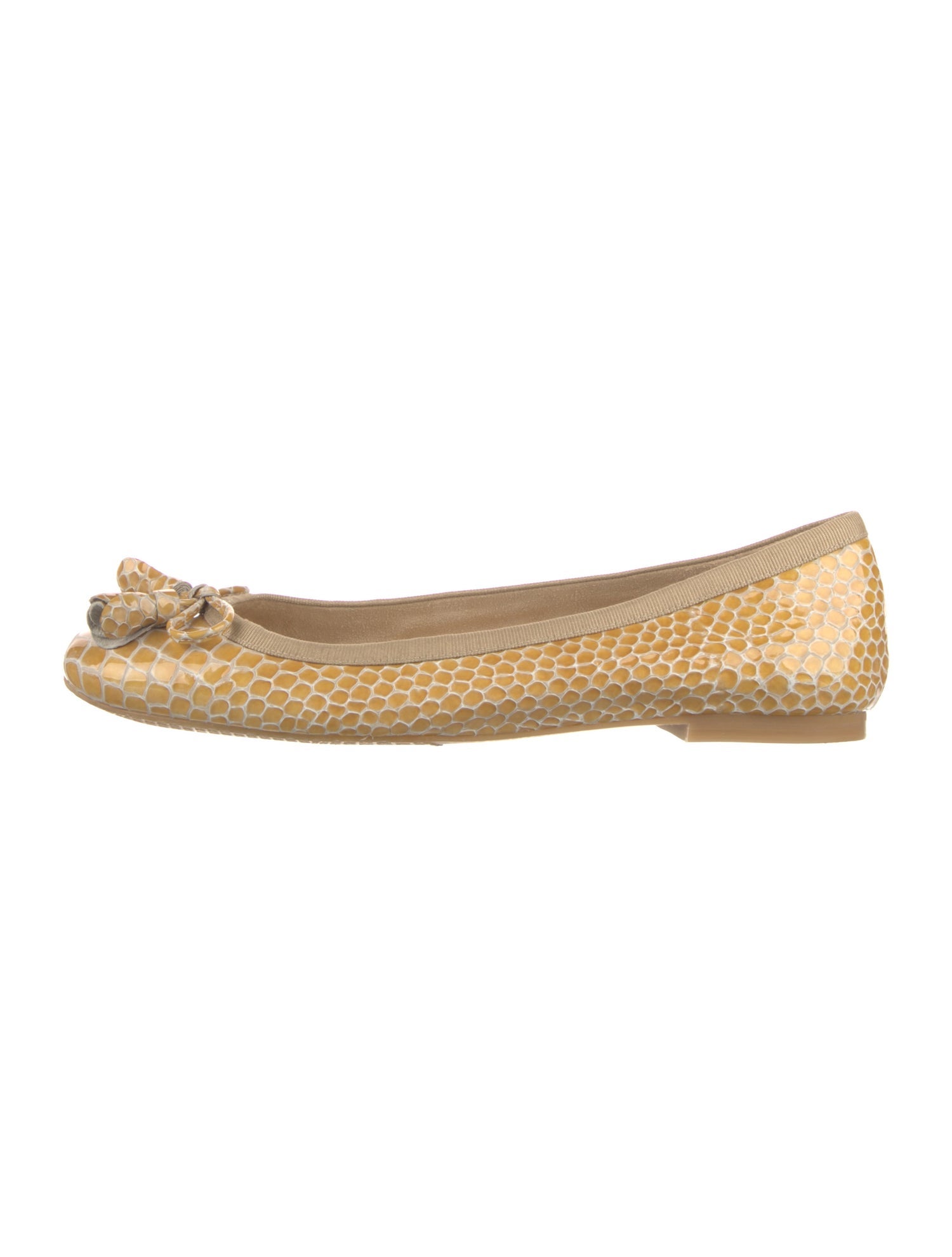 Stuart Weitzman Patent Leather Animal Print Ballet Flats