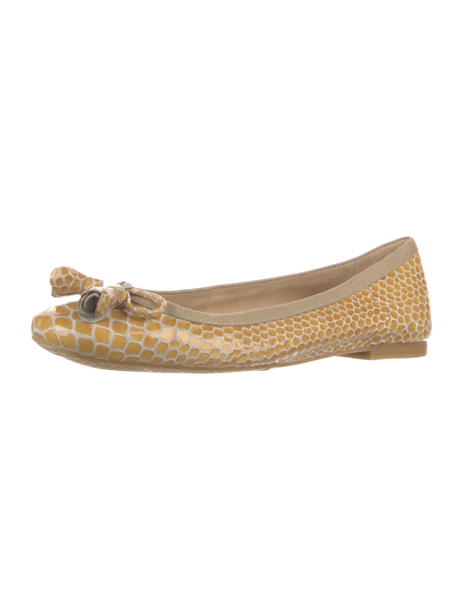 Stuart Weitzman Patent Leather Animal Print Ballet Flats
