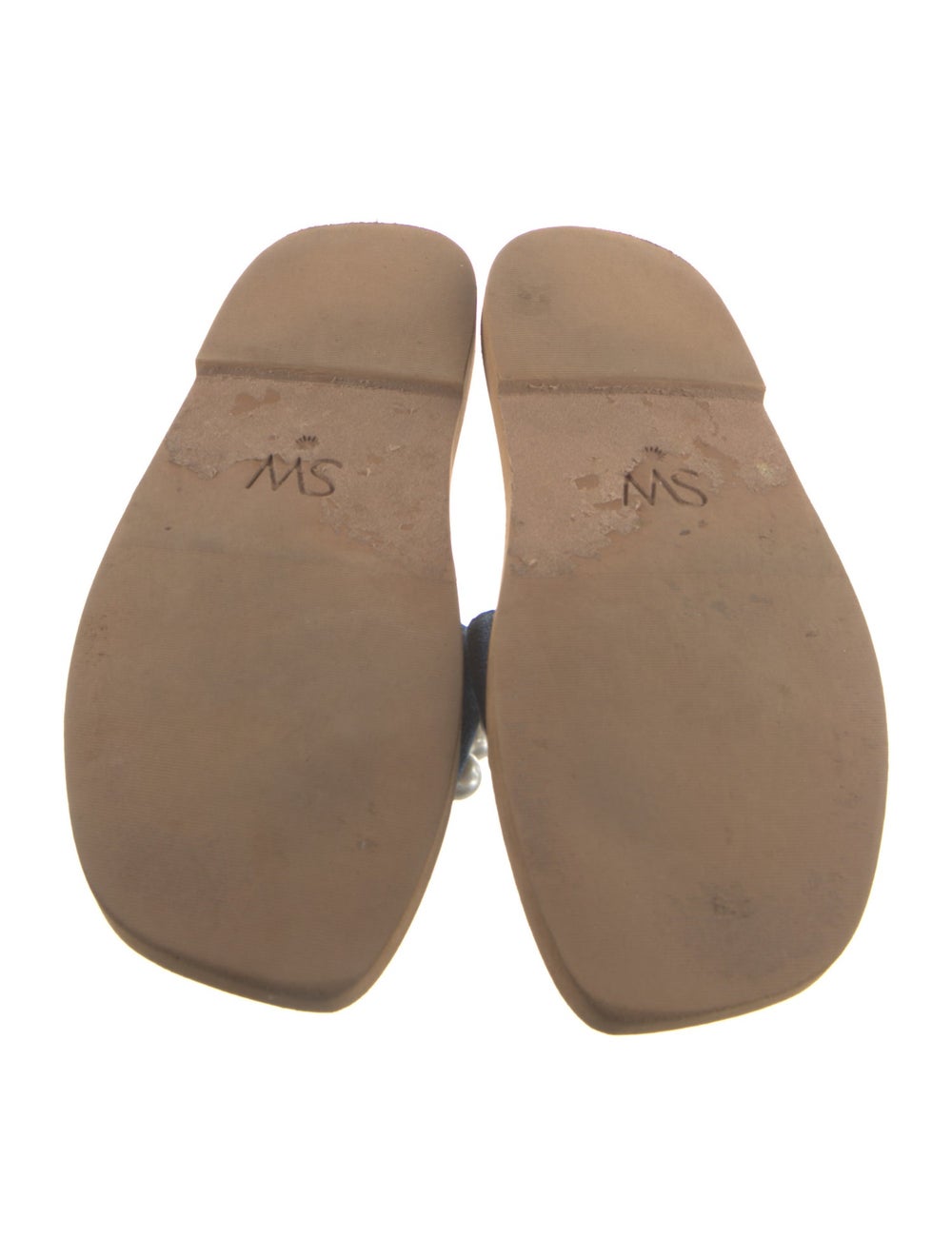 Stuart Weitzman Denim Colorblock Pattern Slides - image 5