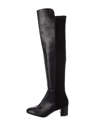 Pre-owned Stuart Weitzman Leather Boots In Black