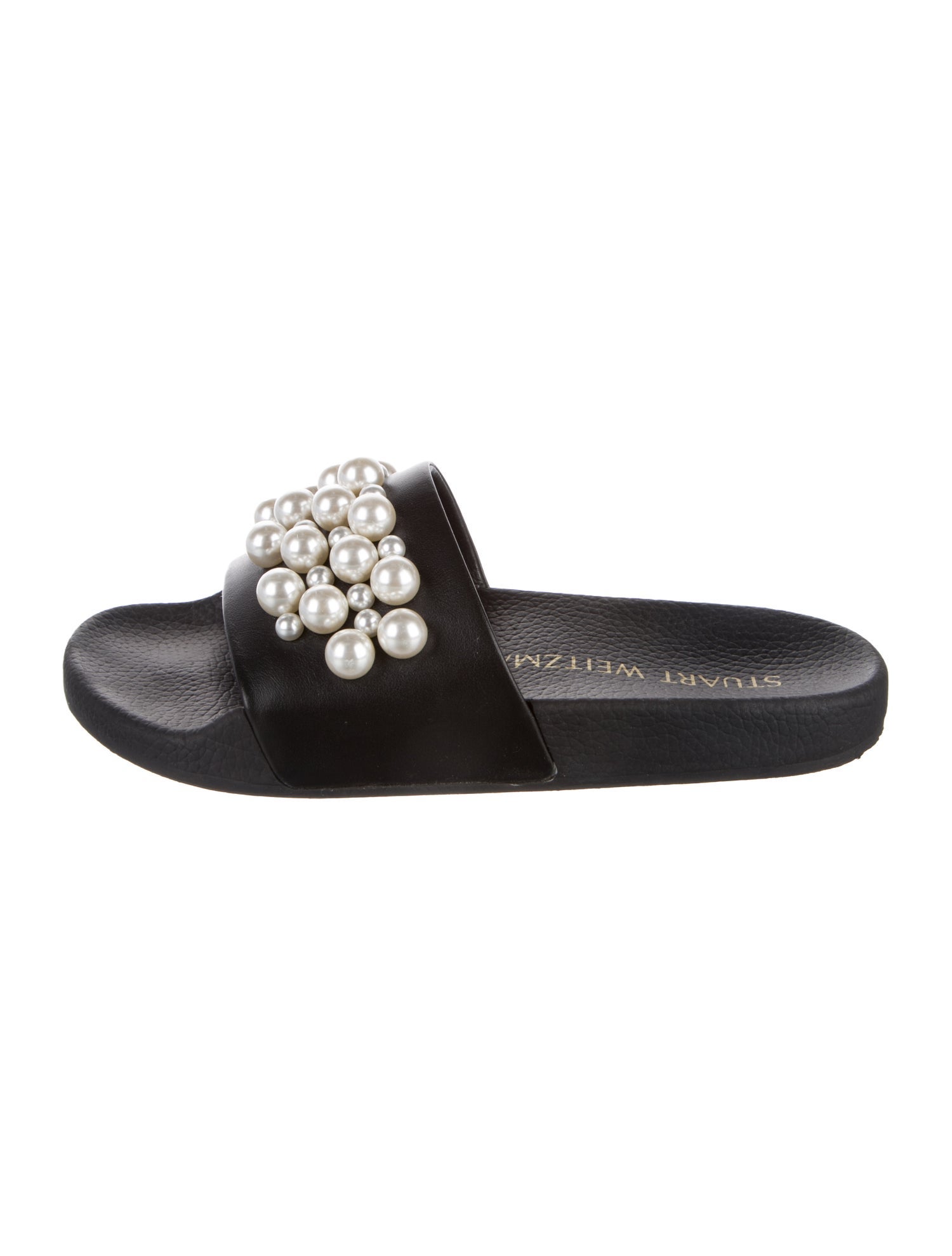 Stuart Weitzman Rubber Studded Accents Slides