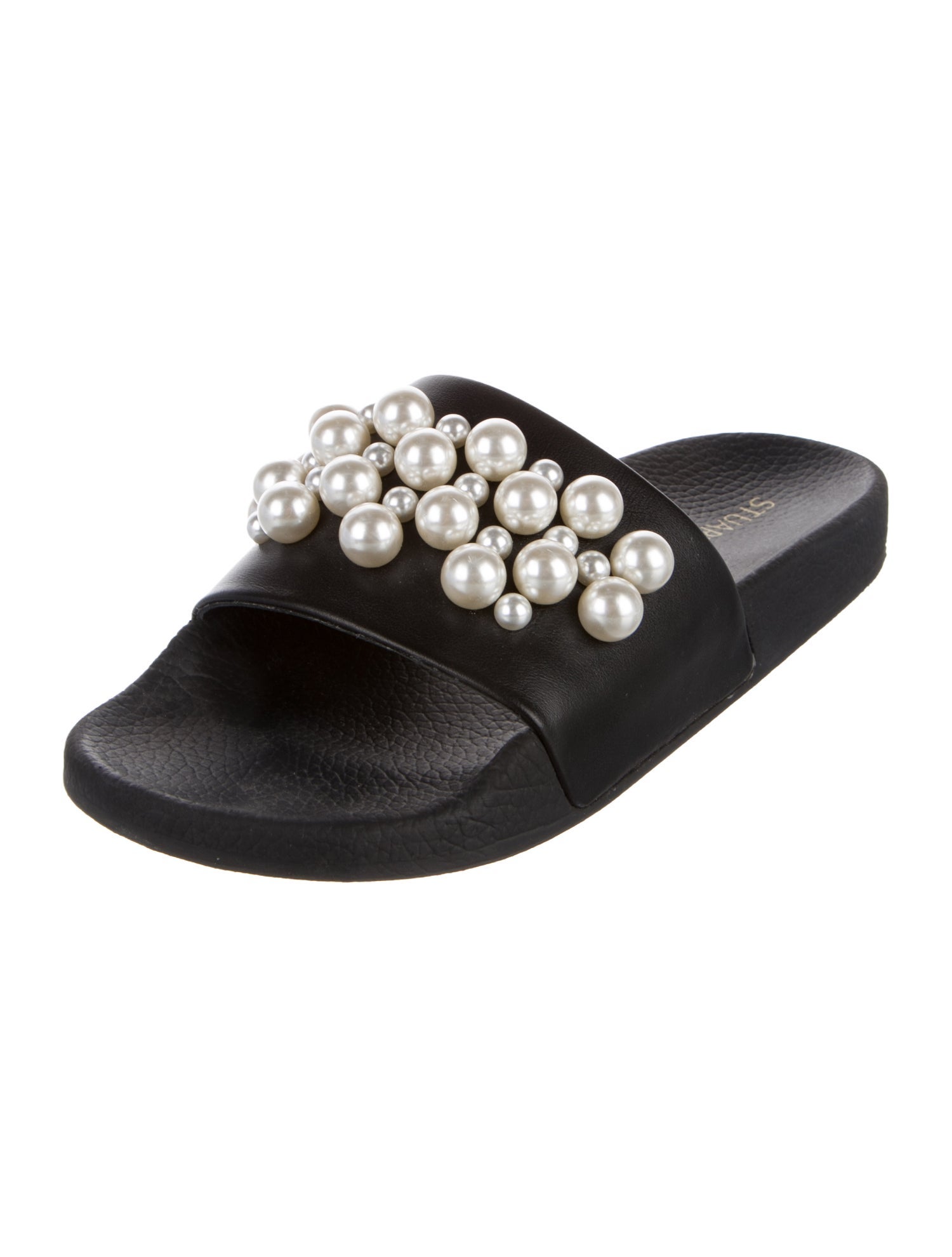 Stuart Weitzman Rubber Studded Accents Slides