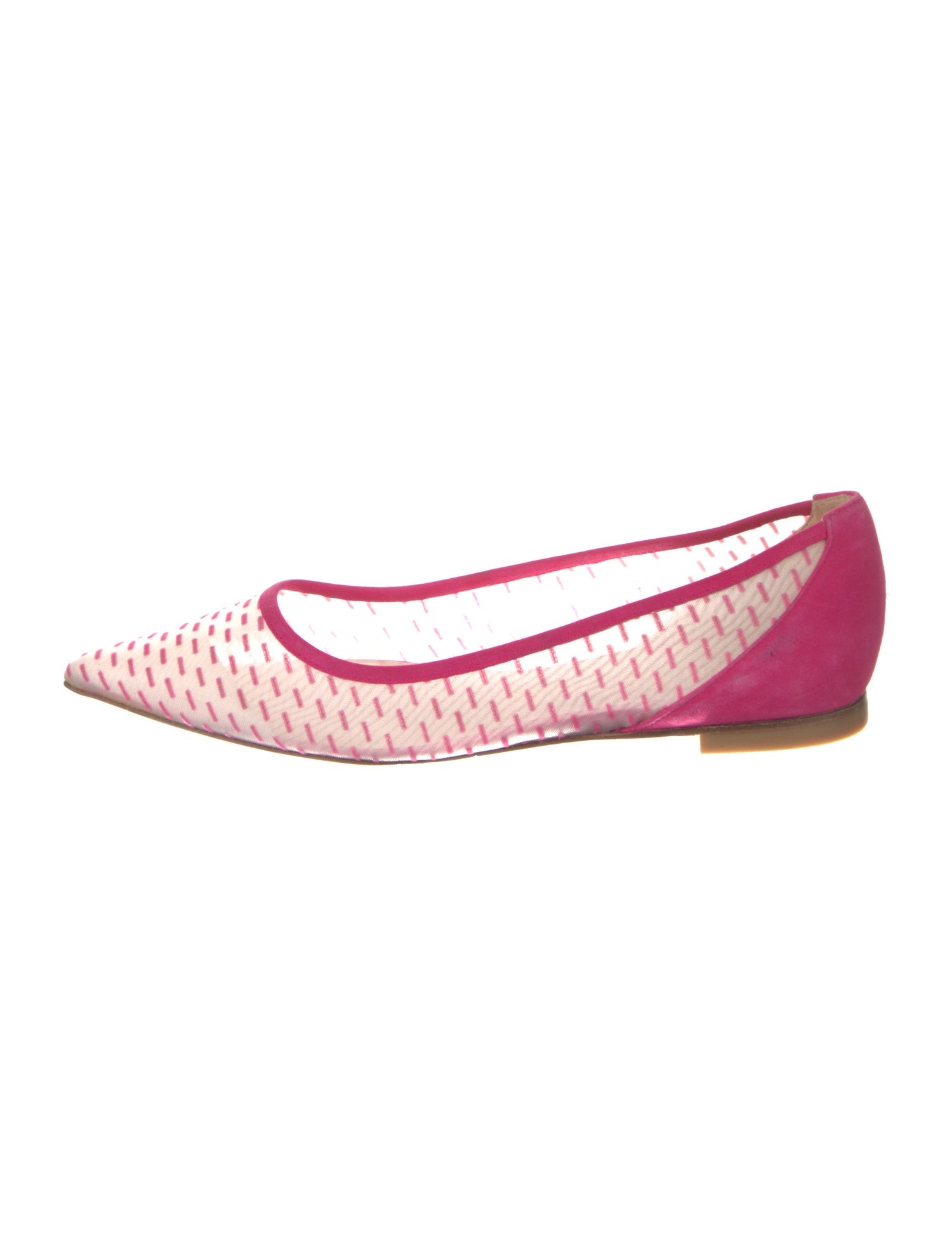 Stuart Weitzman Suede Mesh Accents Ballet Flats