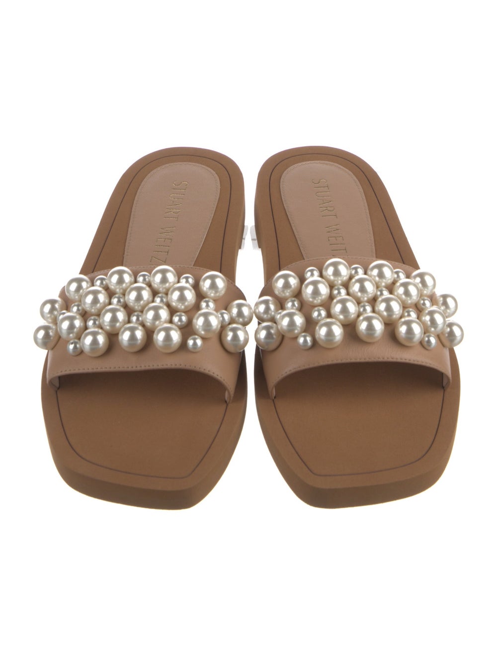 Stuart Weitzman Leather Patterned Slides - image 3