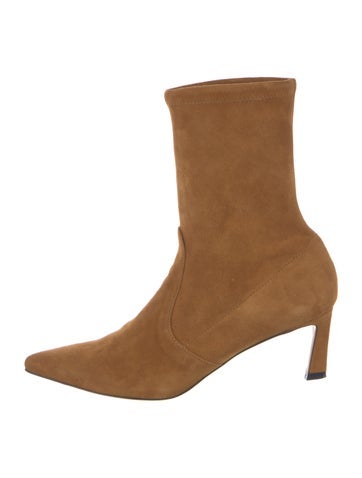 Pre-owned Stuart Weitzman Suede Sock Boots In Brown