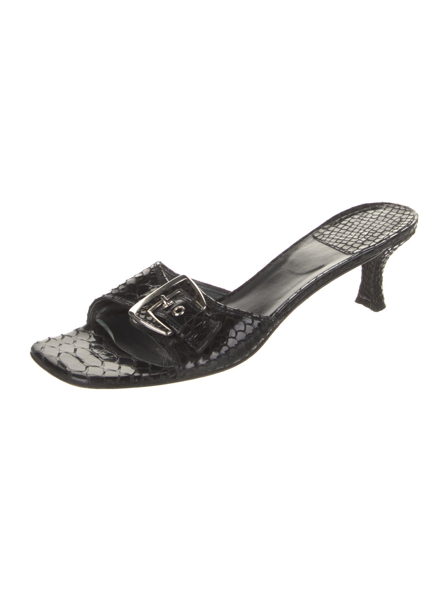 Stuart Weitzman Leather Bow Accents Slides