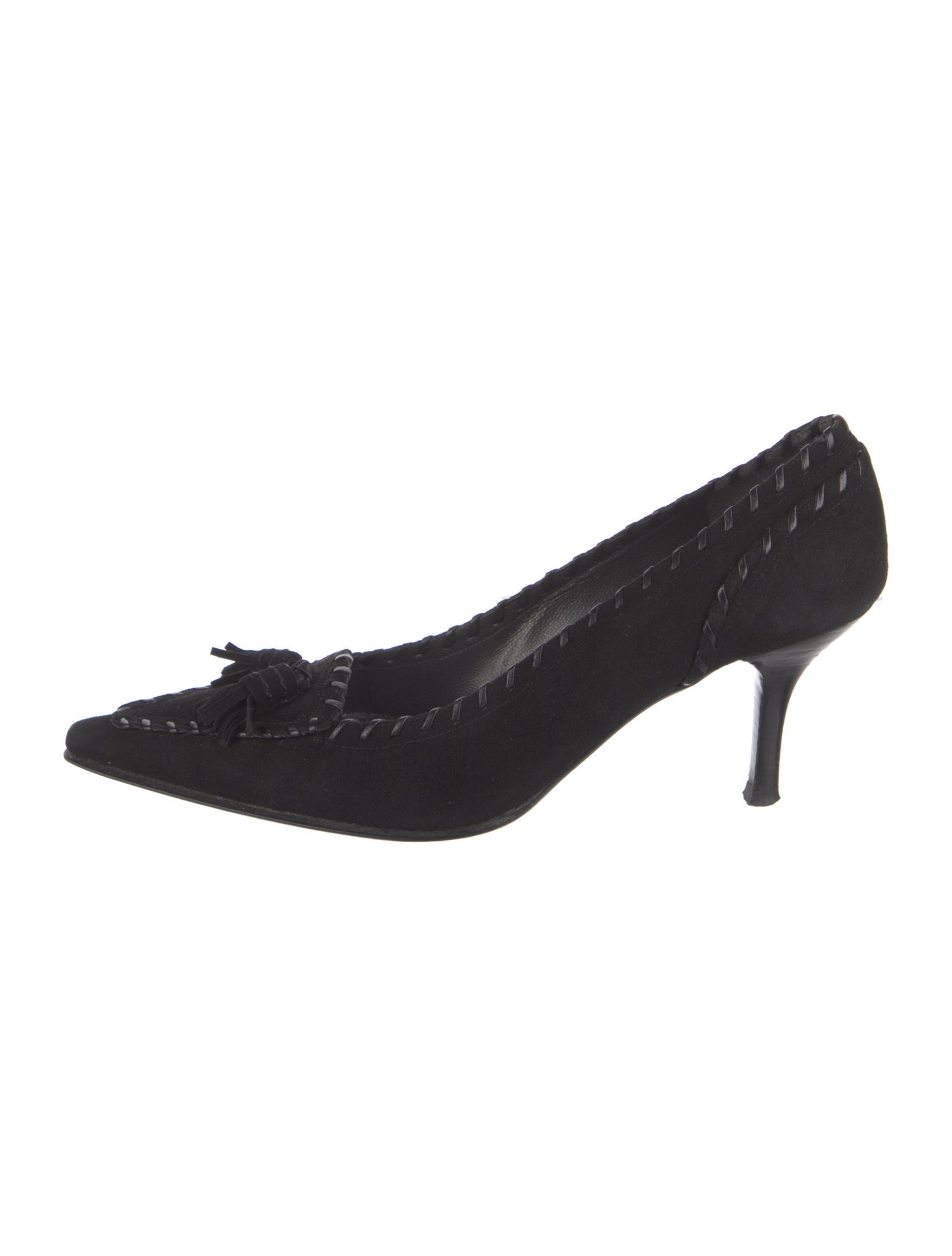Stuart Weitzman Suede Whipstitch Trim Pumps