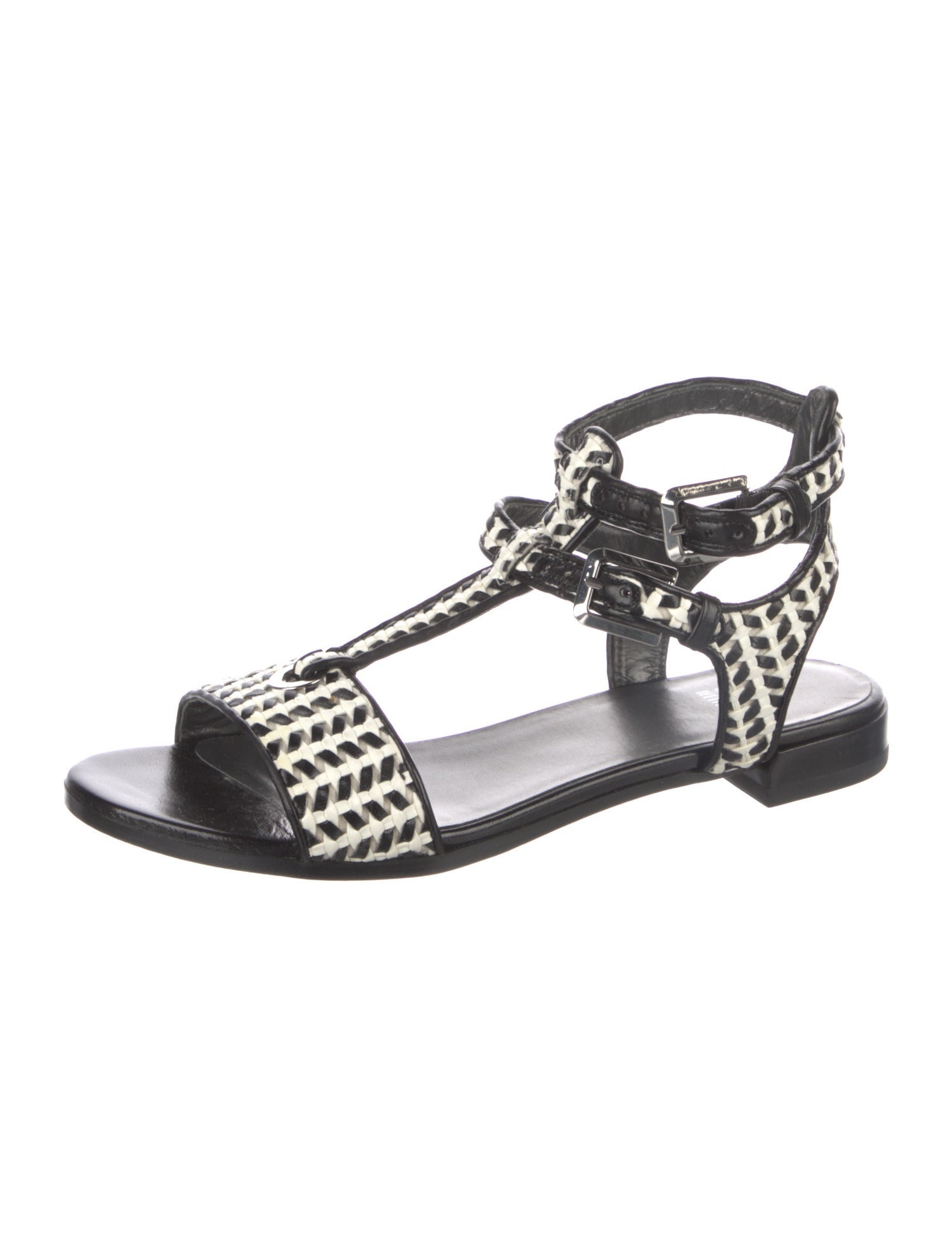 Stuart Weitzman Leather Animal Print Gladiator Sandals