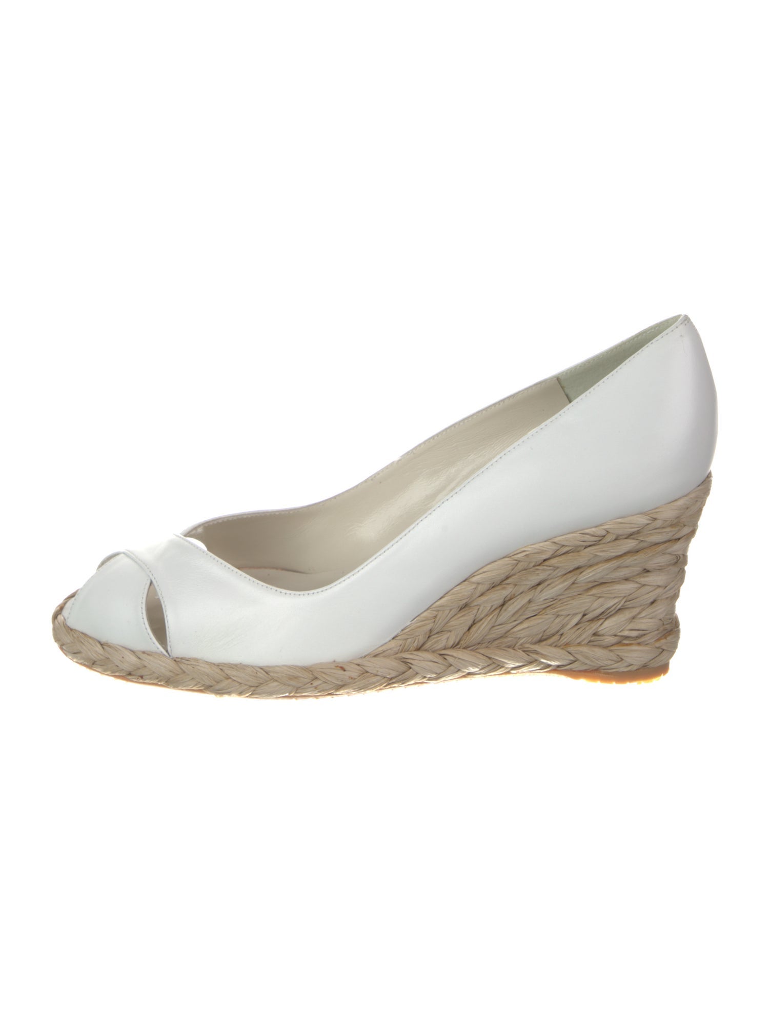 Stuart Weitzman Leather Bow Accents Espadrilles