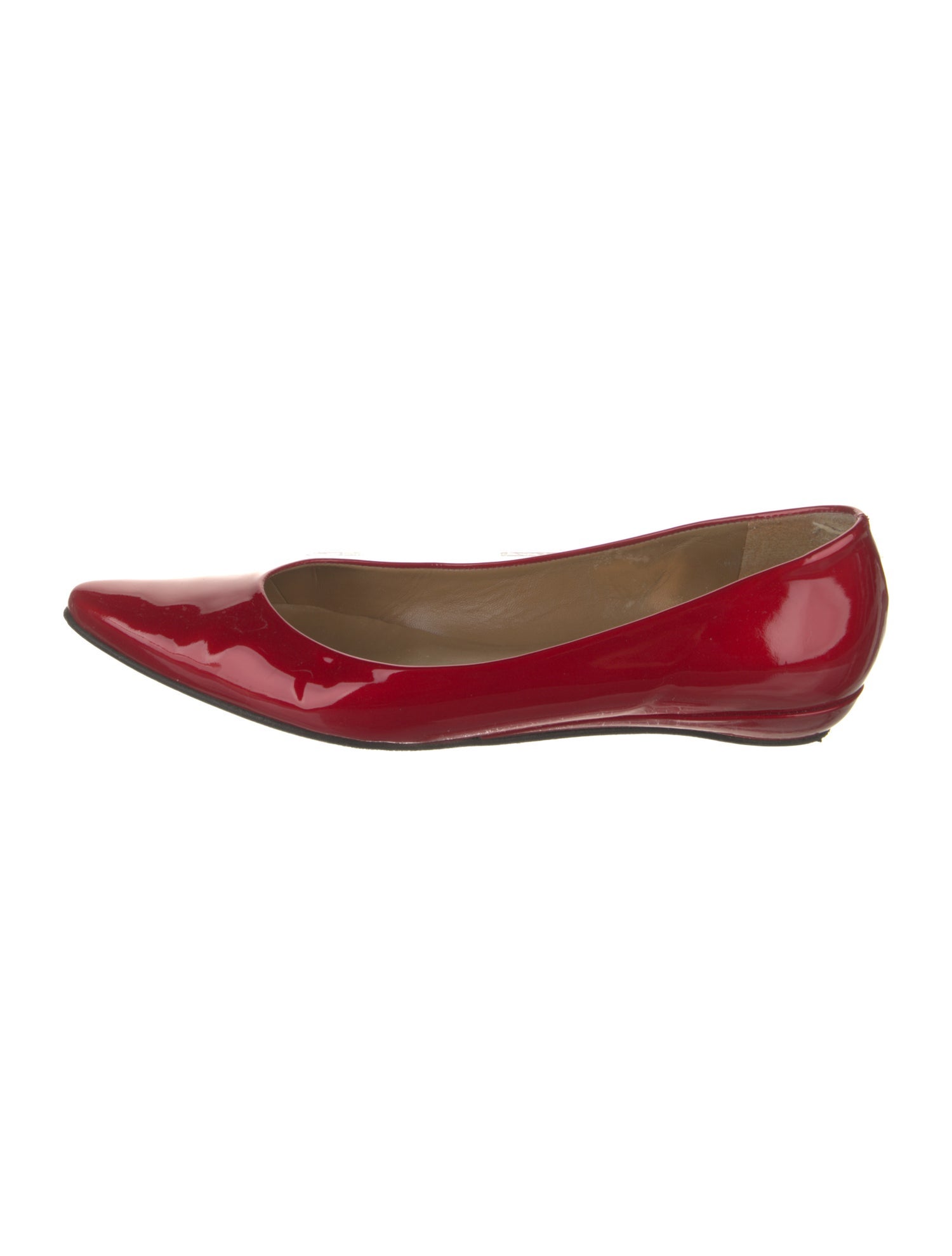 Stuart Weitzman Patent Leather Bow Accents Ballet Flats