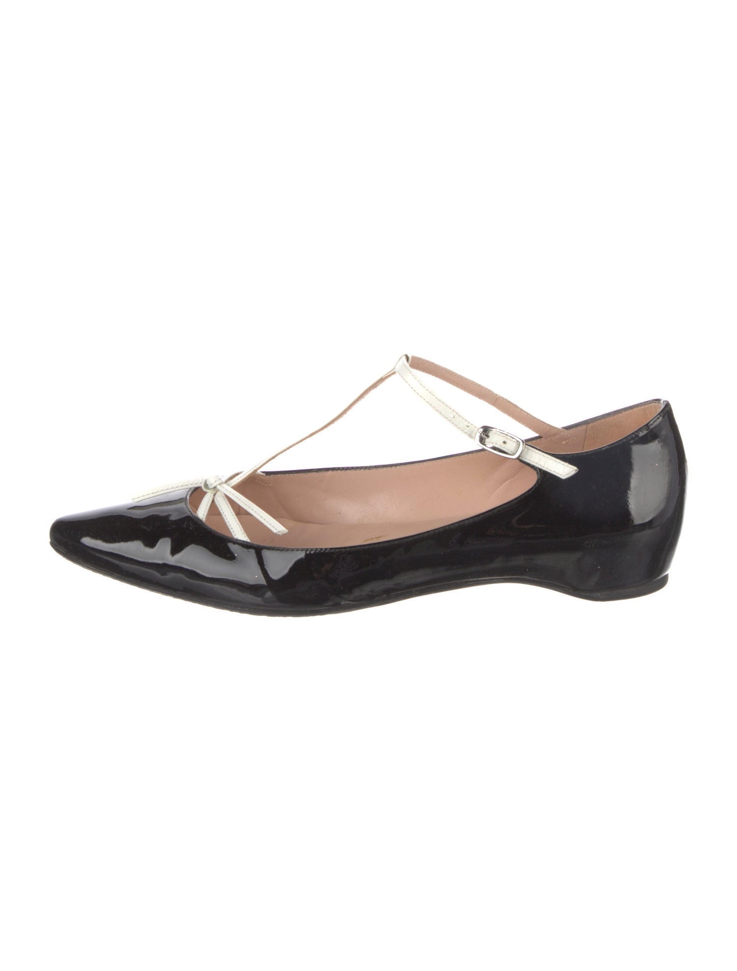 Stuart Weitzman Patent Leather Colorblock Pattern Mary Jane Flats