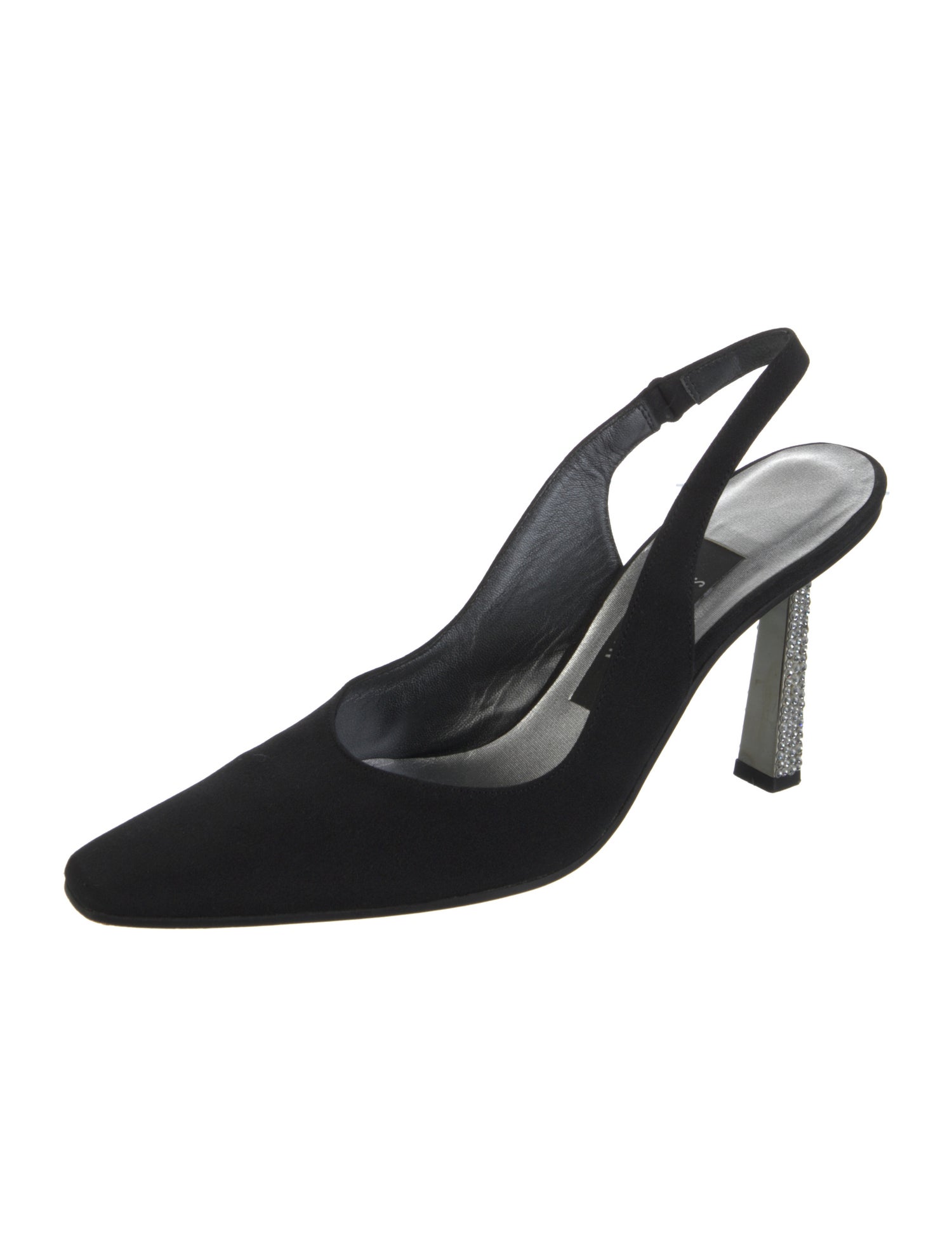 Stuart Weitzman Crystal Embellishments Slingback Pumps