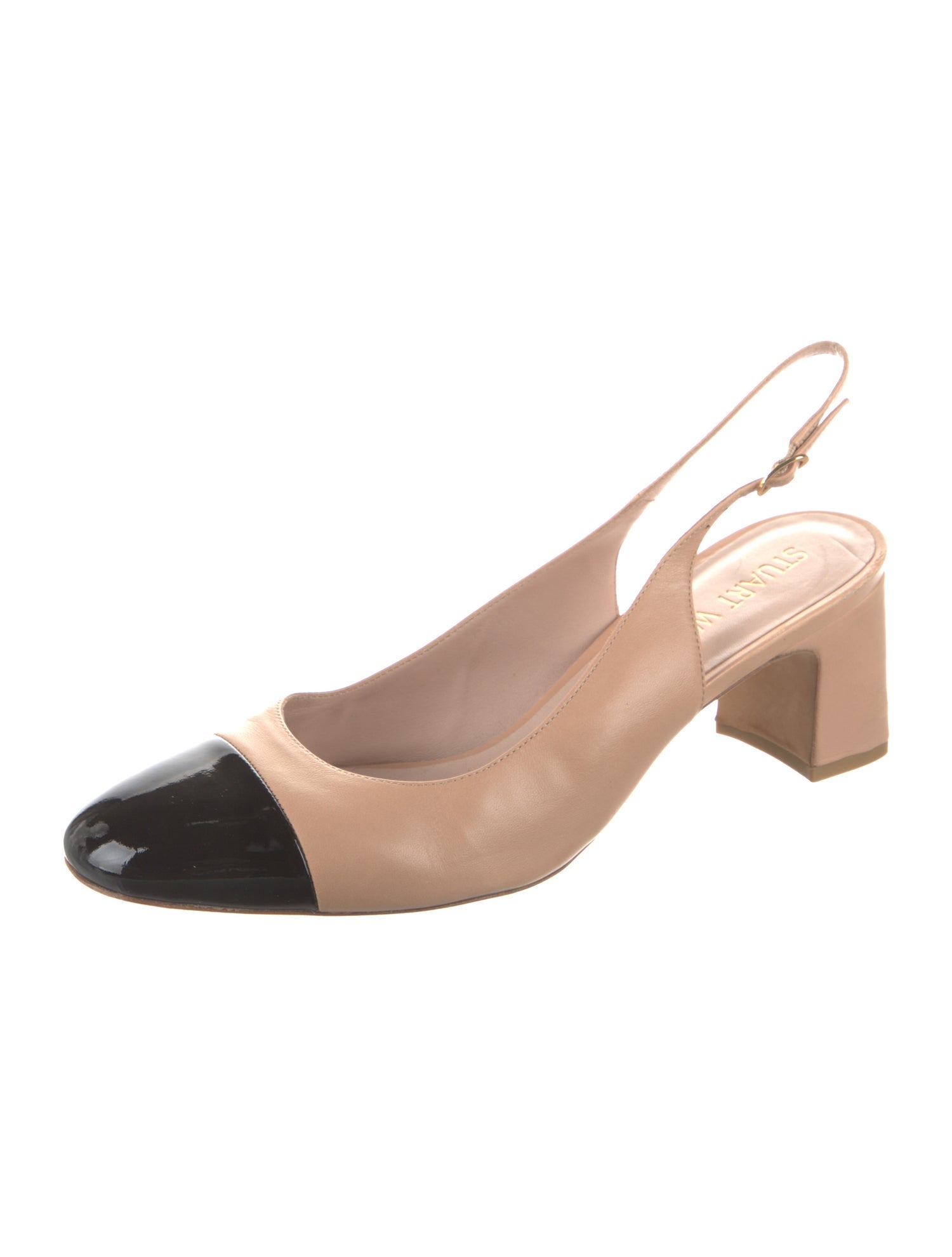 Stuart Weitzman Leather Colorblock Pattern Slingback Pumps