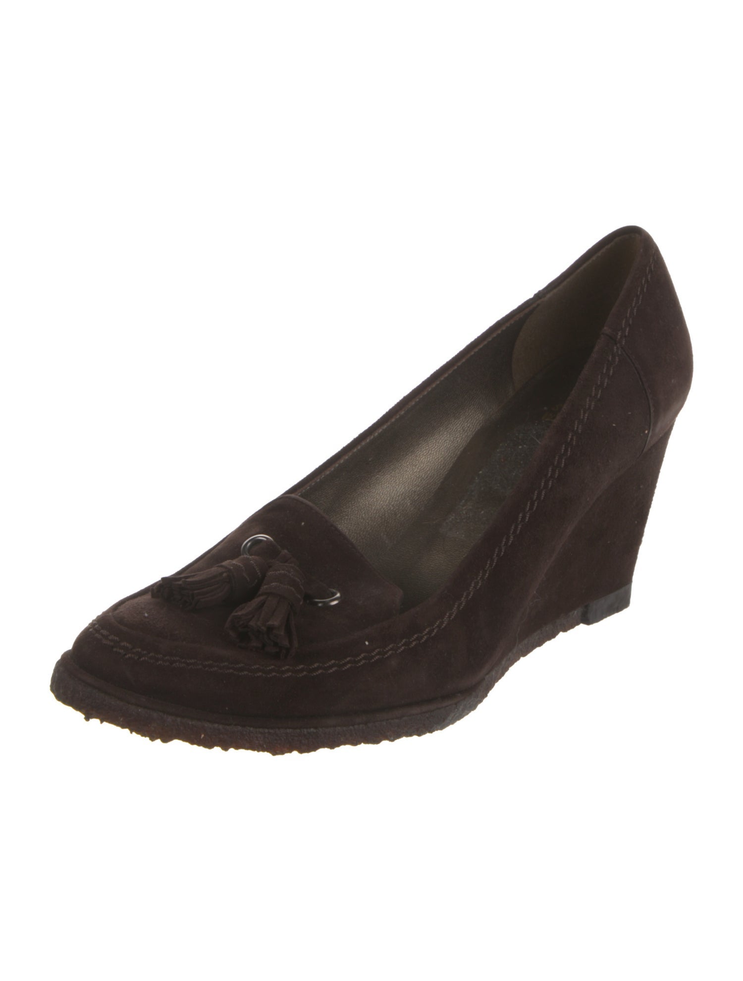 Stuart Weitzman Suede Tassel Accents Pumps