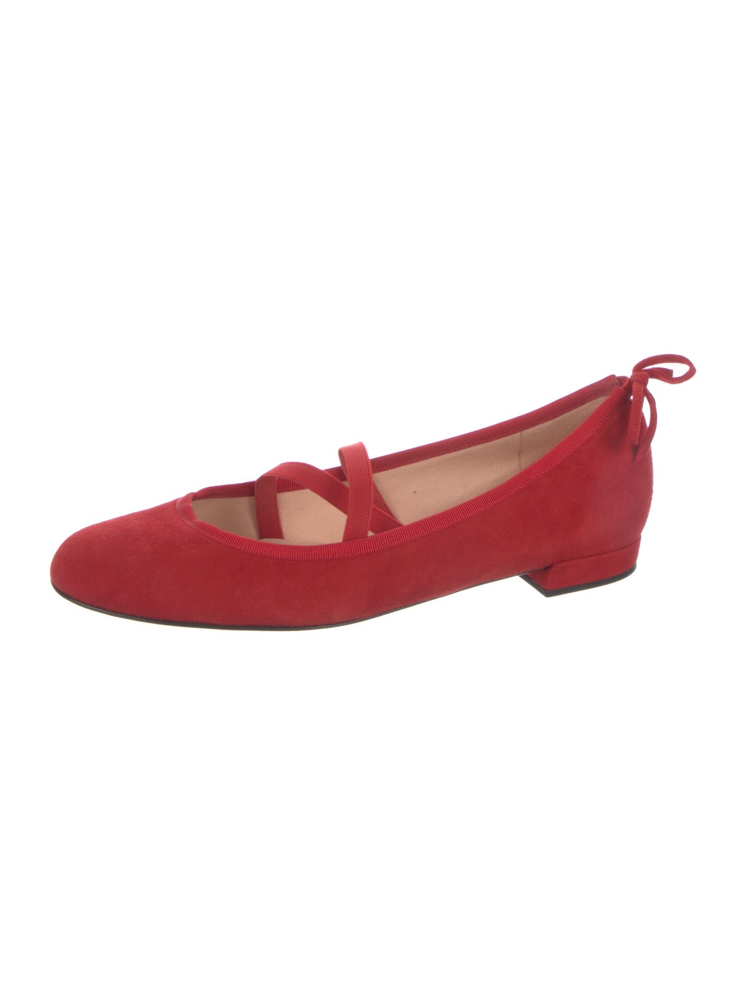 Stuart Weitzman Suede Bow Accents Ballet Flats