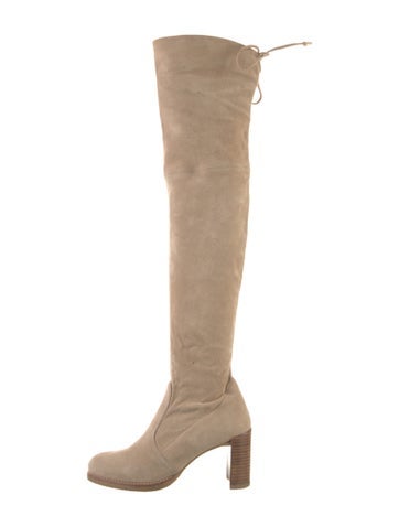 Pre-owned Stuart Weitzman Suede Boots In Neutral