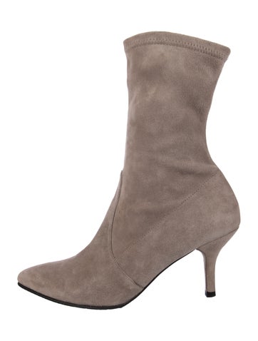 Pre-owned Stuart Weitzman Suede Boots In Gray