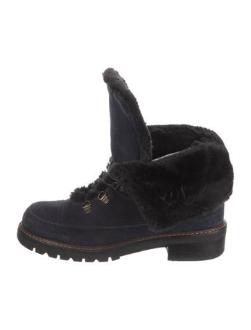 Pre-owned Stuart Weitzman Suede Lace-up Boots In Multi