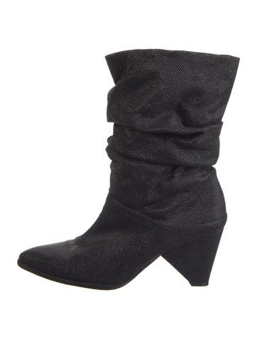 Pre-owned Stuart Weitzman Glitter Accents Slouch Boots In Multi