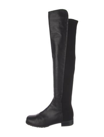 Pre-owned Stuart Weitzman Leather Boots In Black